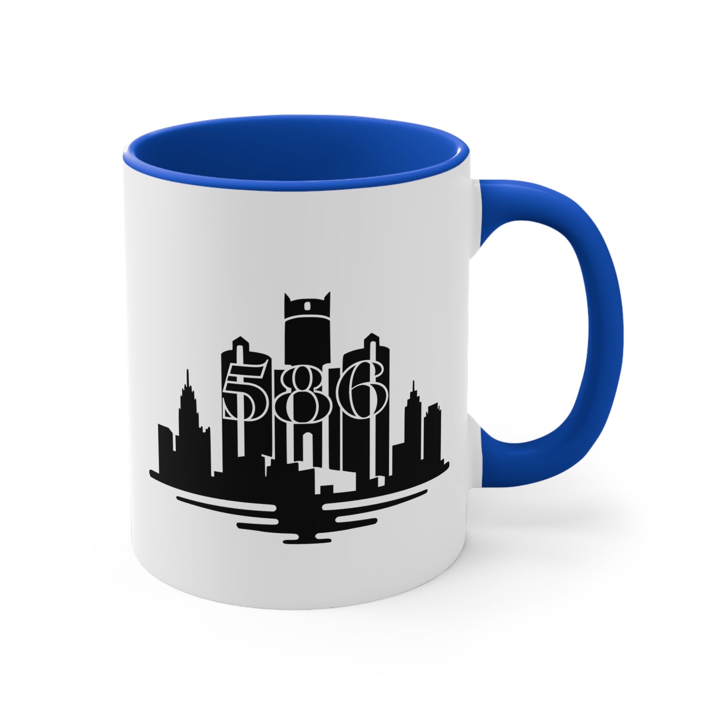 Detroit Skyline 586 - Colorful Accent 11oz Mug