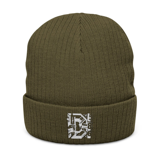 D-Hard 586 Beanie Beanie (White) Embroidered