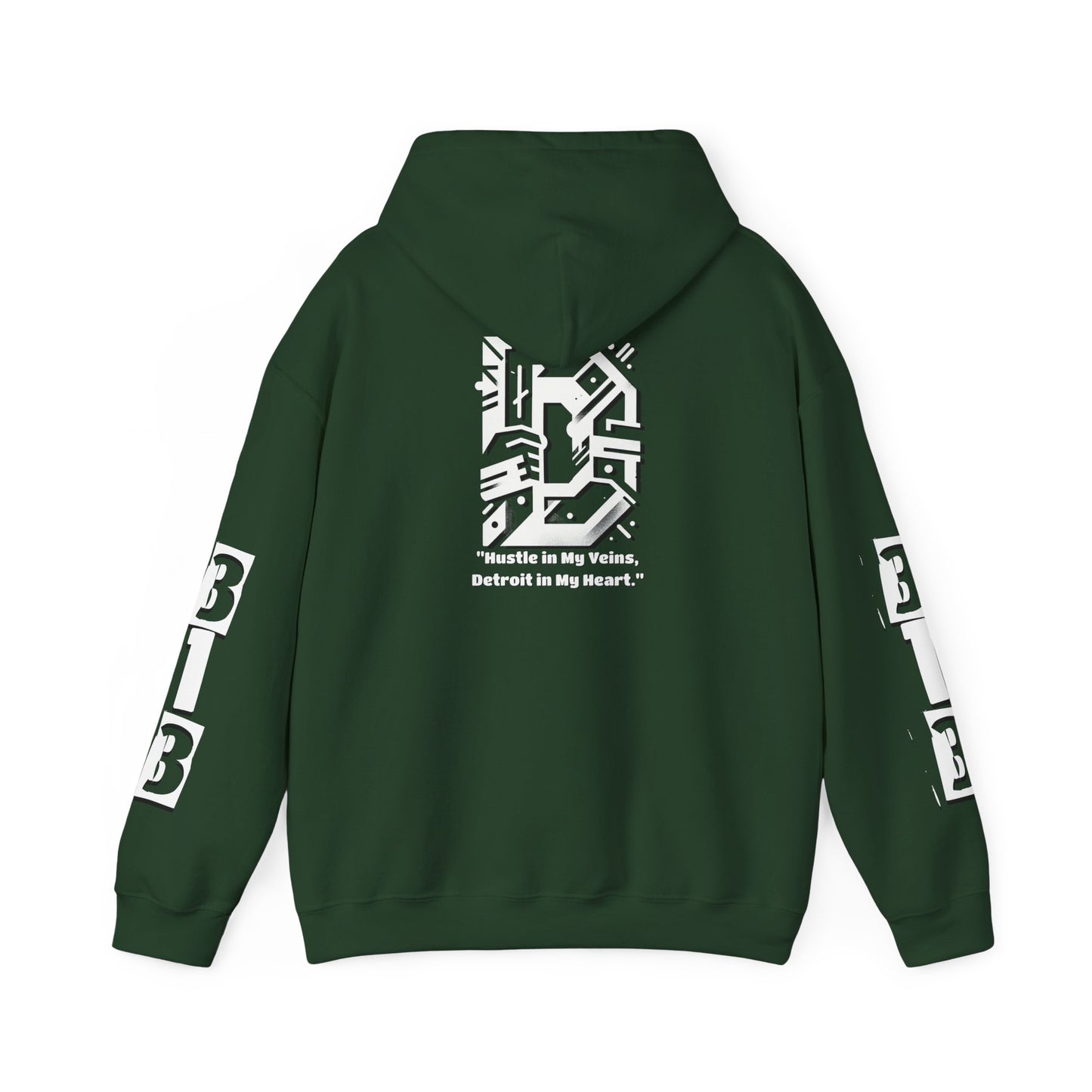 D-Hard 313 Detroit Hustle Hoodie (White Print)
