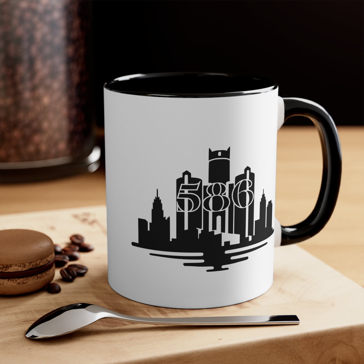 Detroit Skyline 586 - Colorful Accent 11oz Mug