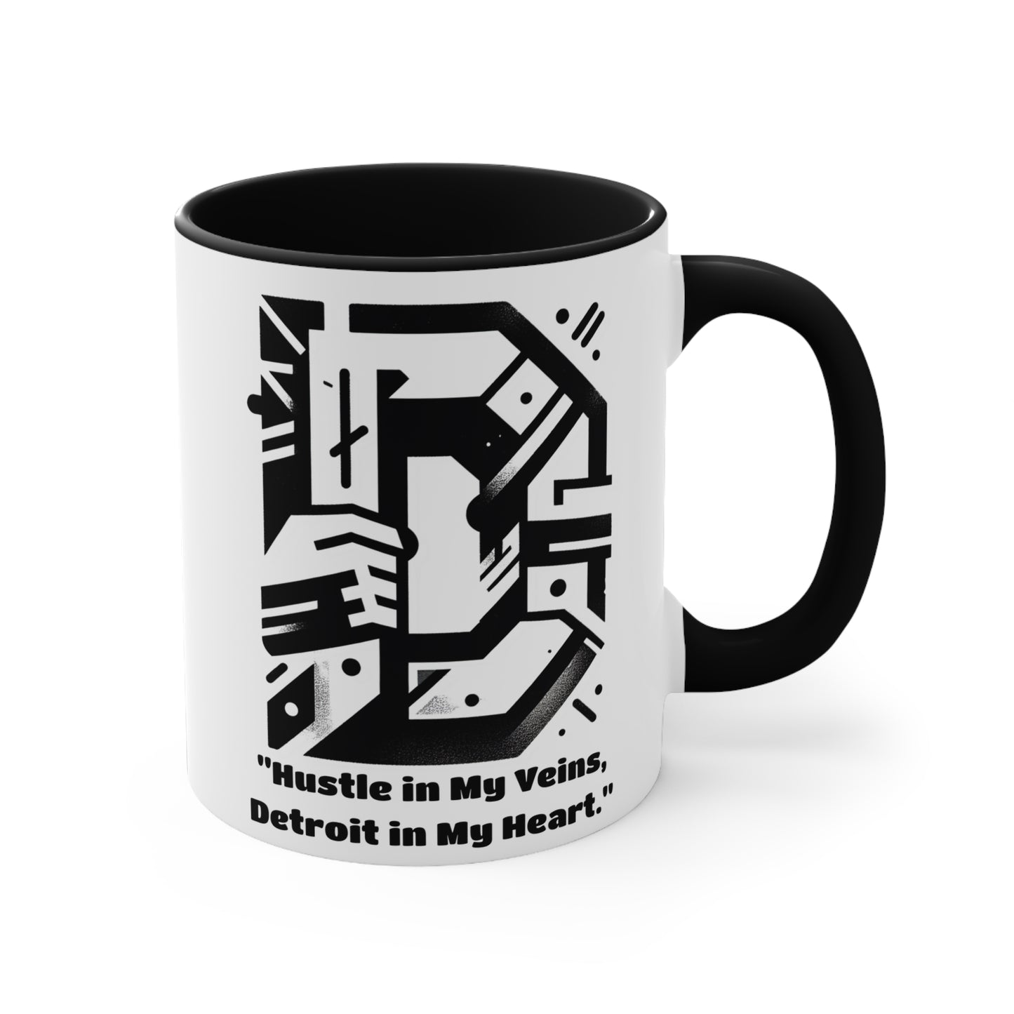 D-313 ".....Detroit in my heart" - Colorful Accent 11oz Mug