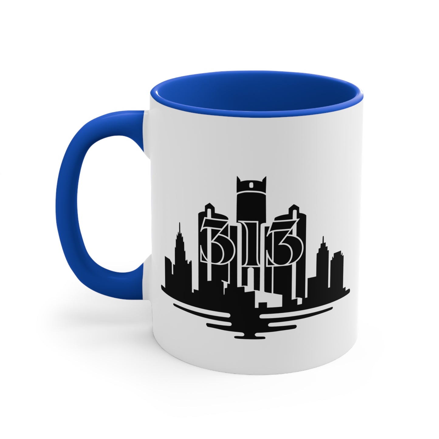Detroit Skyline 313 - Colorful Accent 11oz Mug