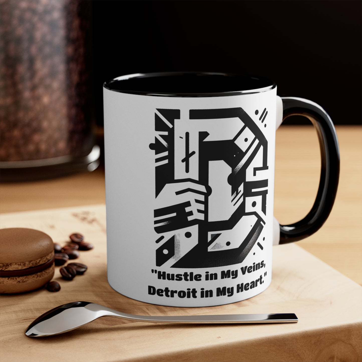D-313 ".....Detroit in my heart" - Colorful Accent 11oz Mug