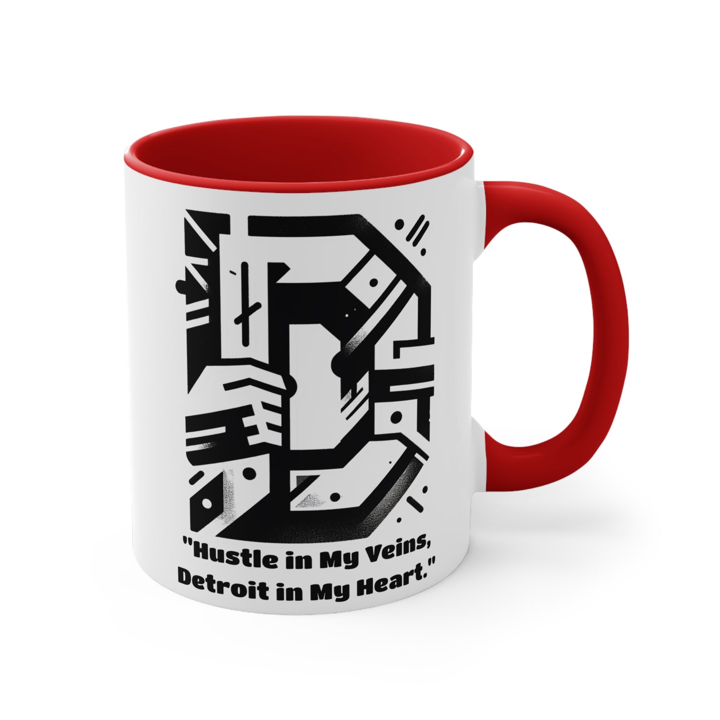 D-313 ".....Detroit in my heart" - Colorful Accent 11oz Mug