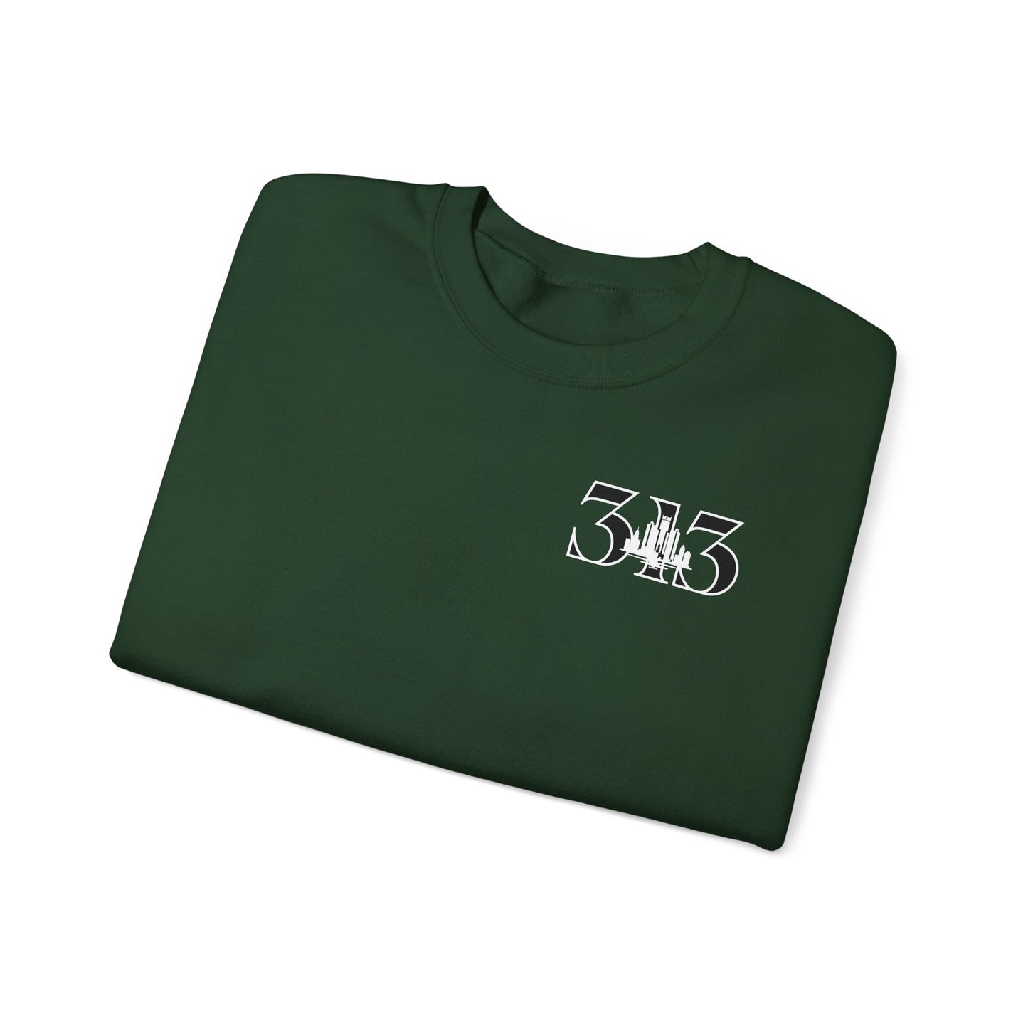 313 Skyline w Mi.Art White Logo Sweatshirt - Unisex Crewneck
