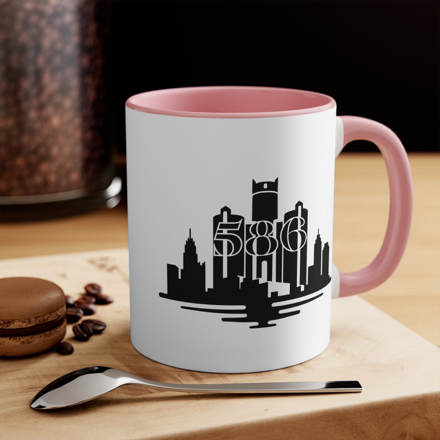 Detroit Skyline 586 - Colorful Accent 11oz Mug