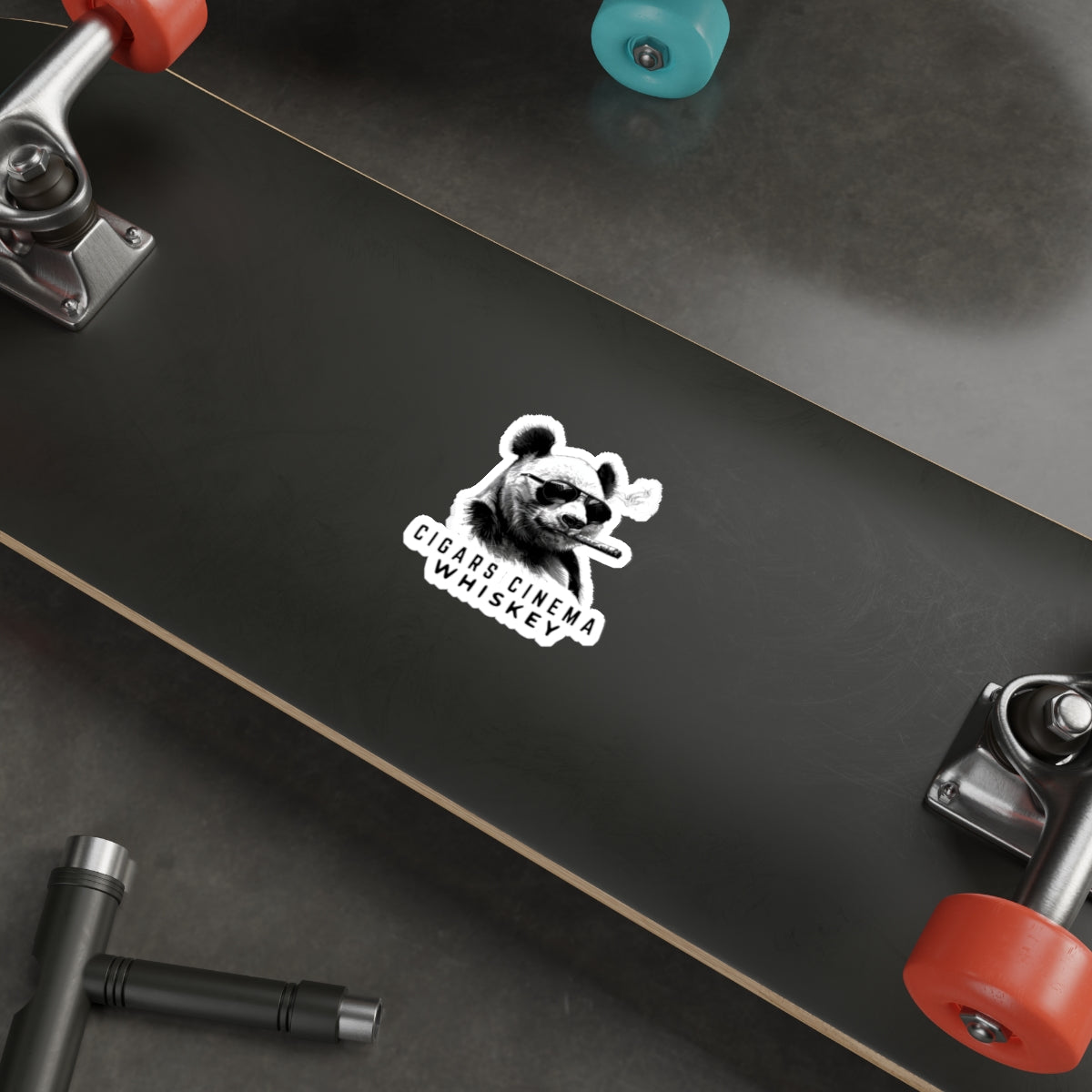 Chill Panda Whiskey Stickers, Fun Die-Cut Stickers for Cigar Lovers, Laptop Decals, Unique Gifts for Whiskey Drinkers