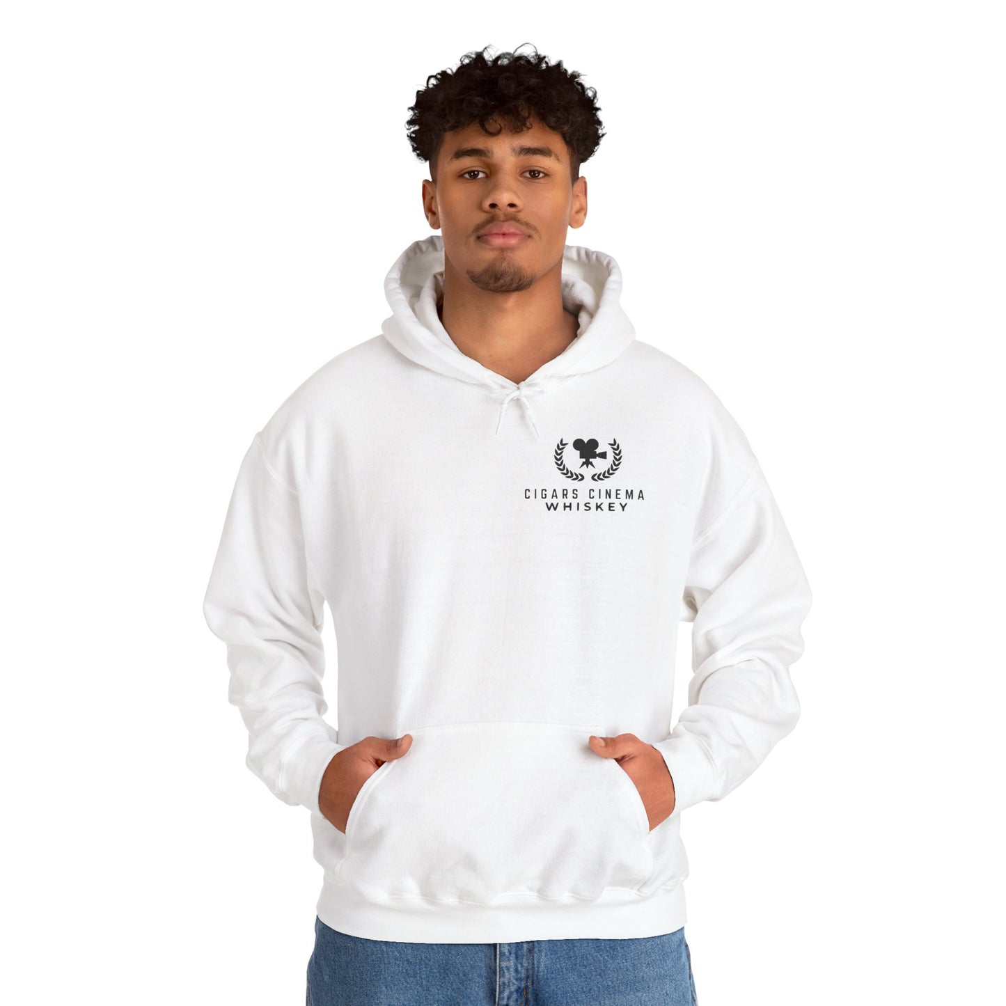 Cigars Cinema Hoodie, Cozy Unisex Sweatshirt for Film Lovers, Gift for Whiskey Enthusiasts, Perfect for Movie Nights, Holiday Apparel