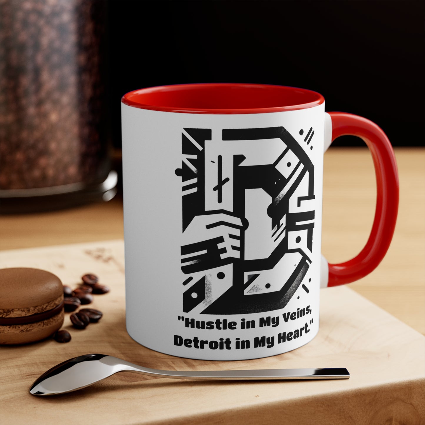 D-313 ".....Detroit in my heart" - Colorful Accent 11oz Mug