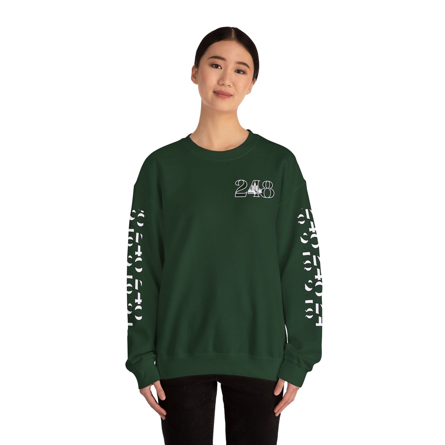248 Skyline w Mi.Art White Logo Sweatshirt - Unisex Crewneck