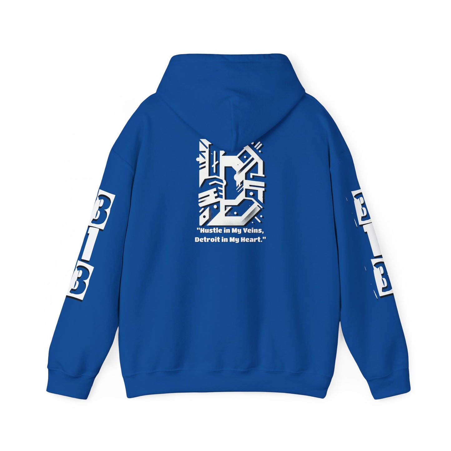 D-313 Graphic Hoodie (White Print) - Unisex Heavy Blend™