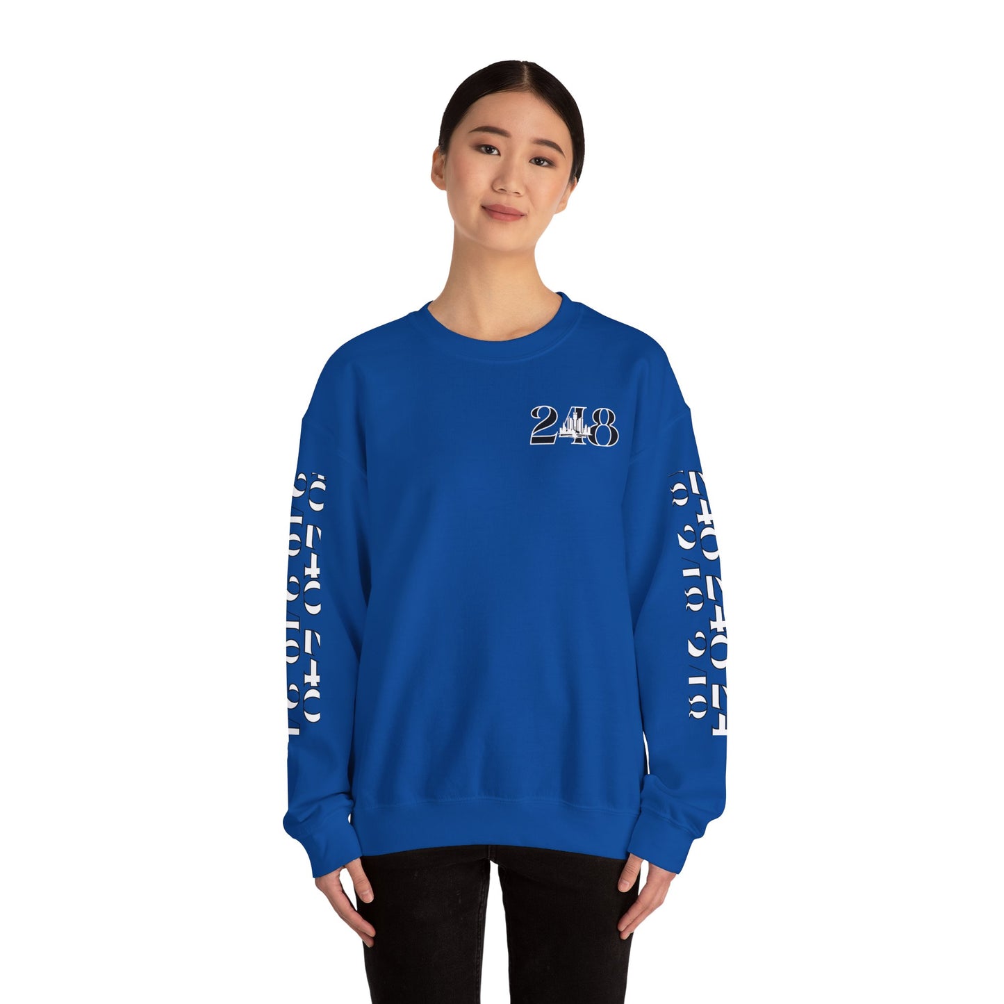 248 Skyline w Mi.Art White Logo Sweatshirt - Unisex Crewneck