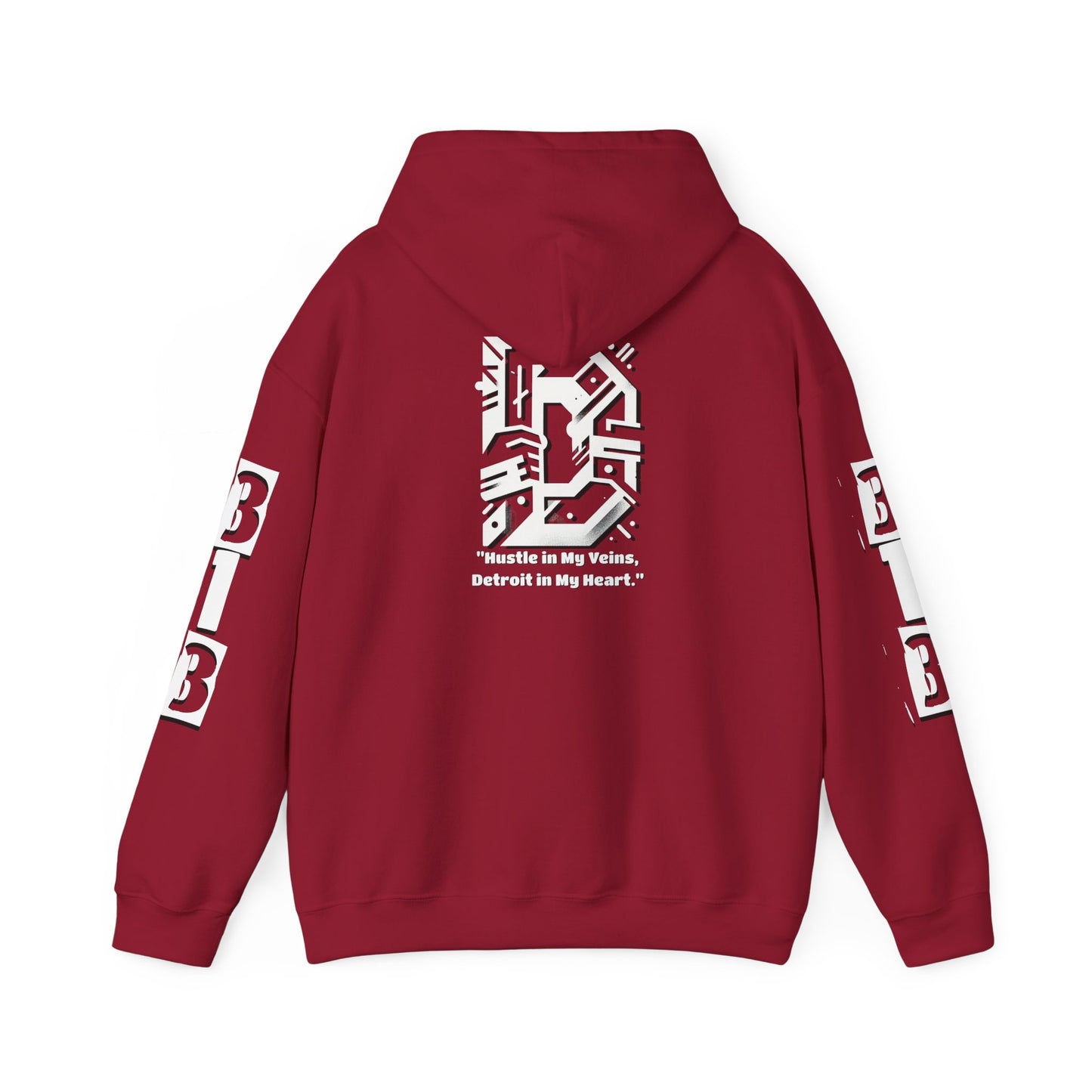 D-313 Graphic Hoodie (White Print) - Unisex Heavy Blend™