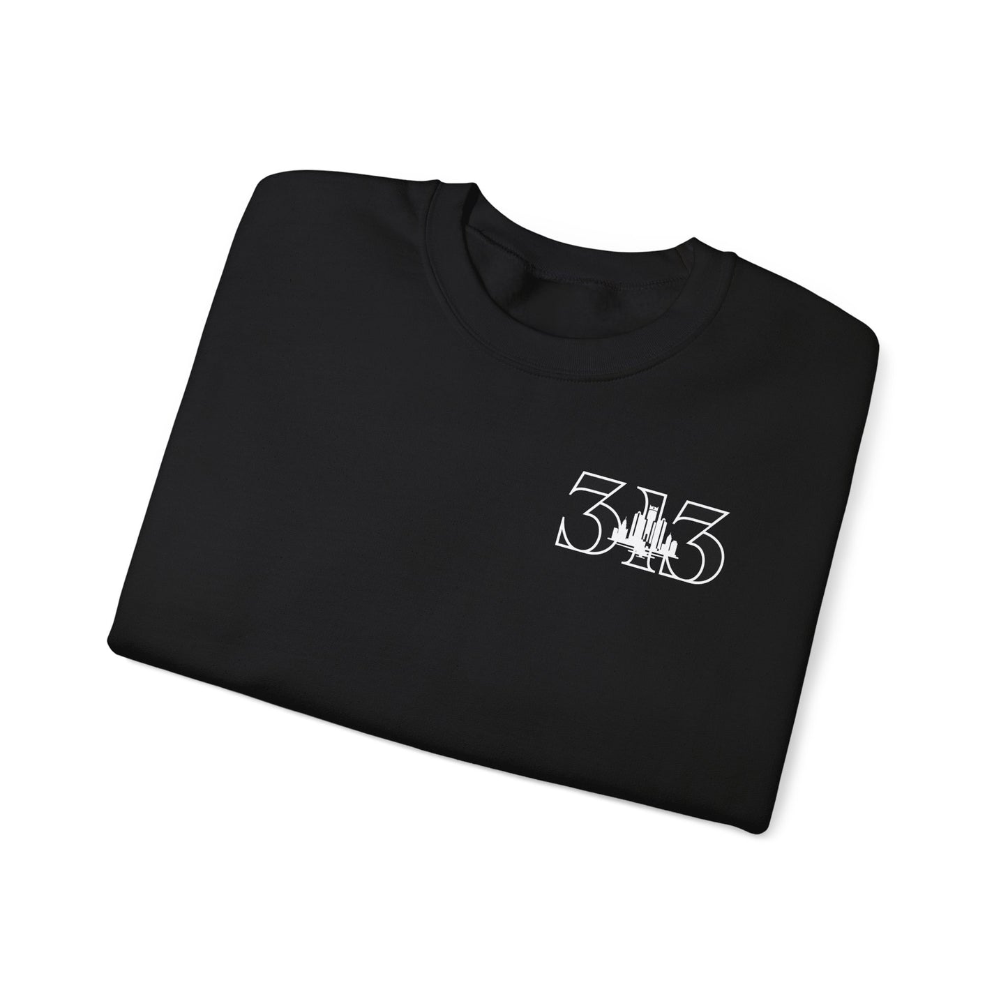 313 Skyline w Mi.Art White Logo Sweatshirt - Unisex Crewneck