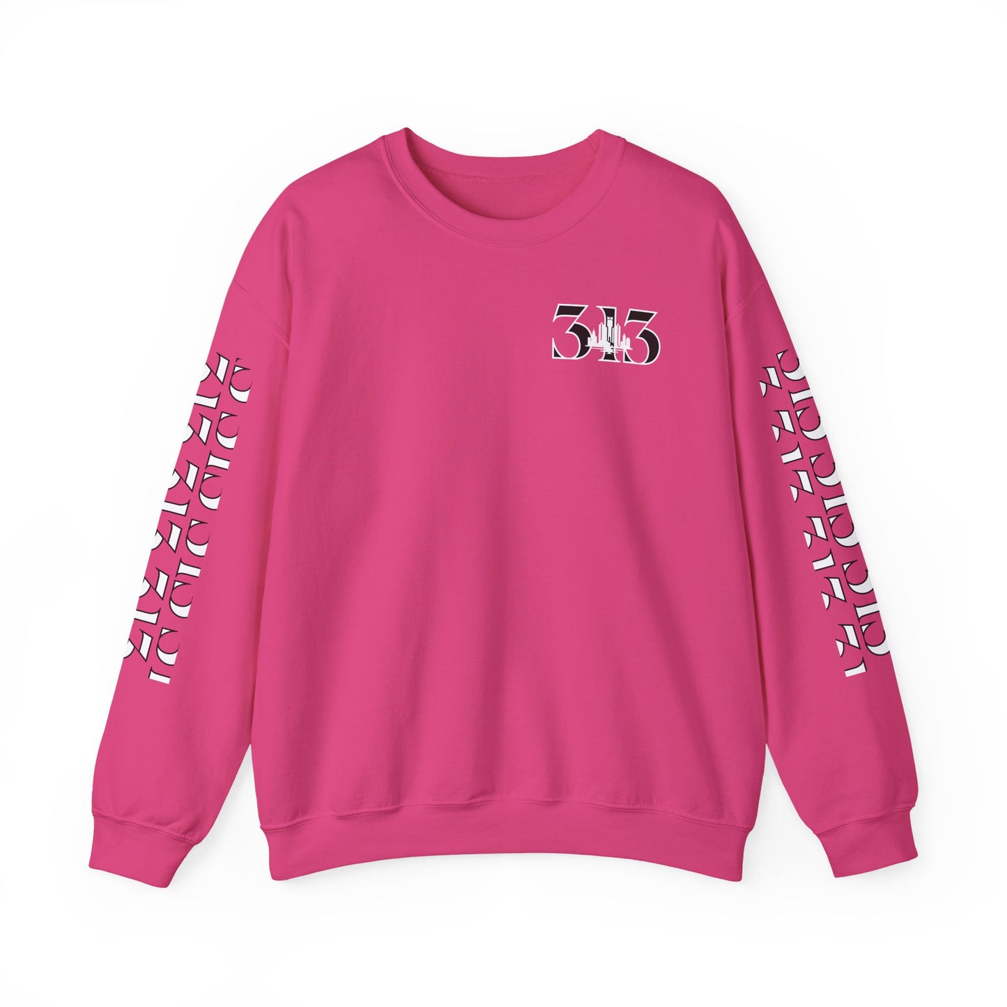 313 Skyline w Mi.Art White Logo Sweatshirt - Unisex Crewneck