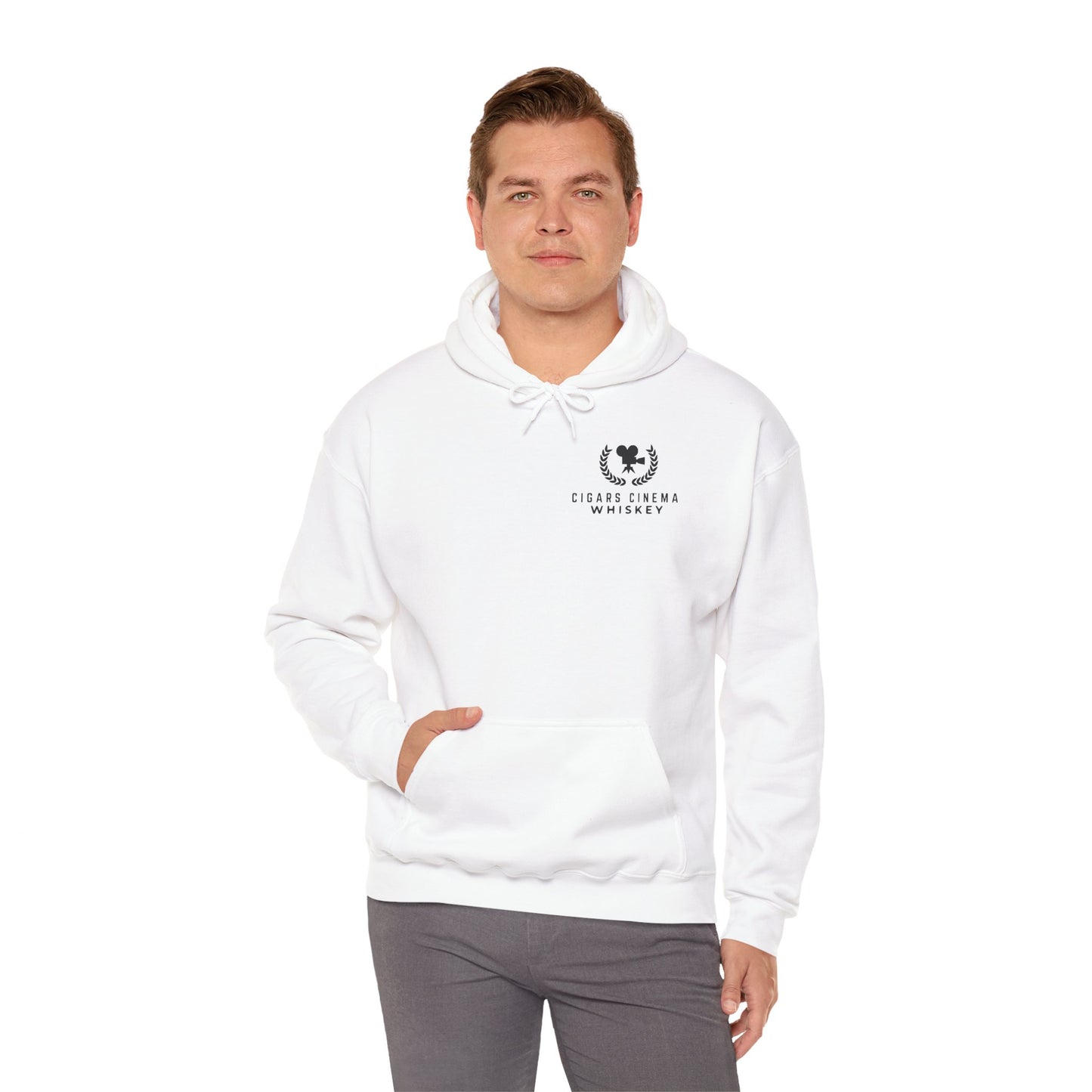 Cigars Cinema Hoodie, Cozy Unisex Sweatshirt for Film Lovers, Gift for Whiskey Enthusiasts, Perfect for Movie Nights, Holiday Apparel