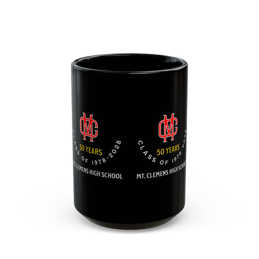 Mt. Clemens High School Class of 1978-2028 Commemorative Black Mug (11oz, 15oz)