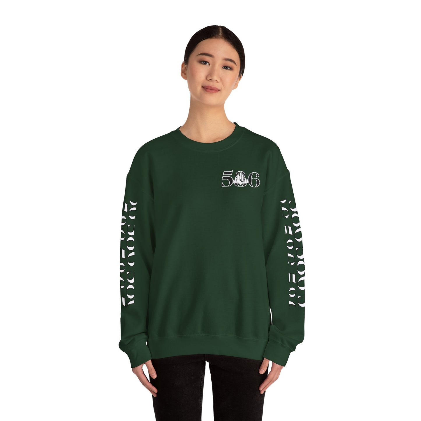 586 Skyline w Mi.Art White Logo Sweatshirt - Unisex Crewneck