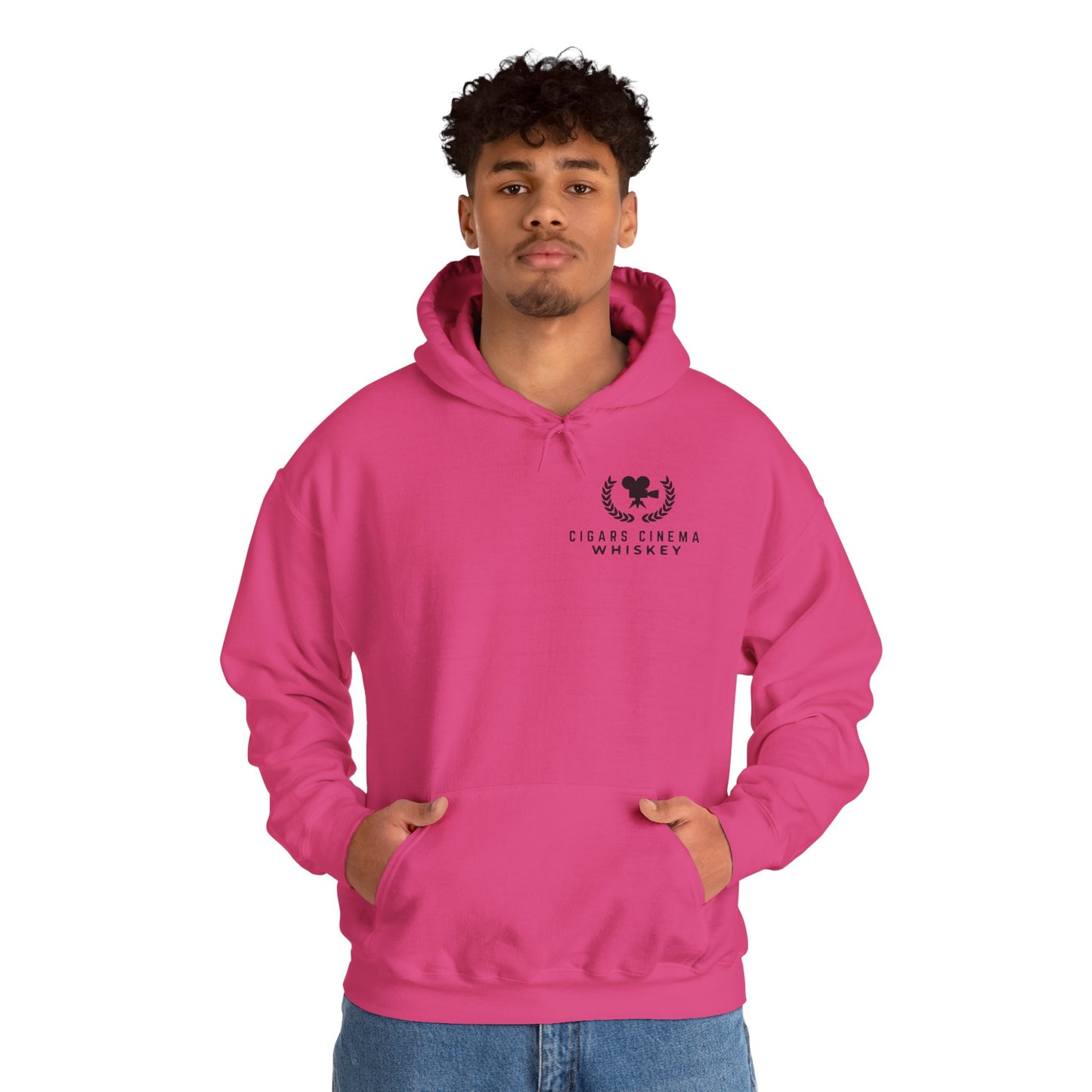 Cigars Cinema Hoodie, Cozy Unisex Sweatshirt for Film Lovers, Gift for Whiskey Enthusiasts, Perfect for Movie Nights, Holiday Apparel