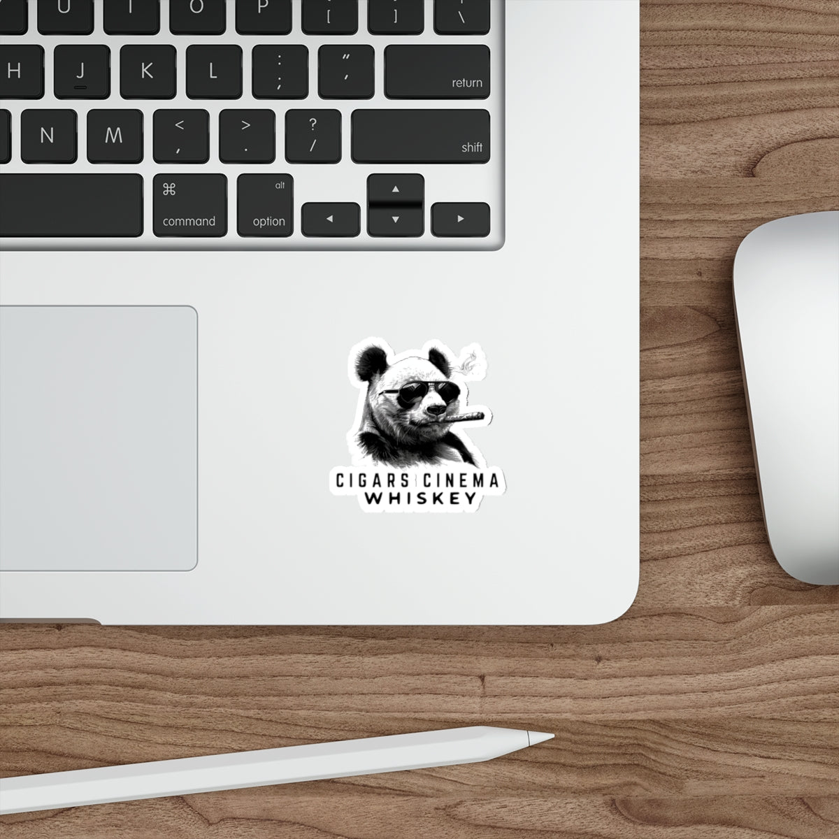 Chill Panda Whiskey Stickers, Fun Die-Cut Stickers for Cigar Lovers, Laptop Decals, Unique Gifts for Whiskey Drinkers
