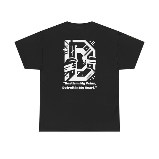 313 D-Hard & quote Hustle in my veins Detroit in my heart Graphic Tee -