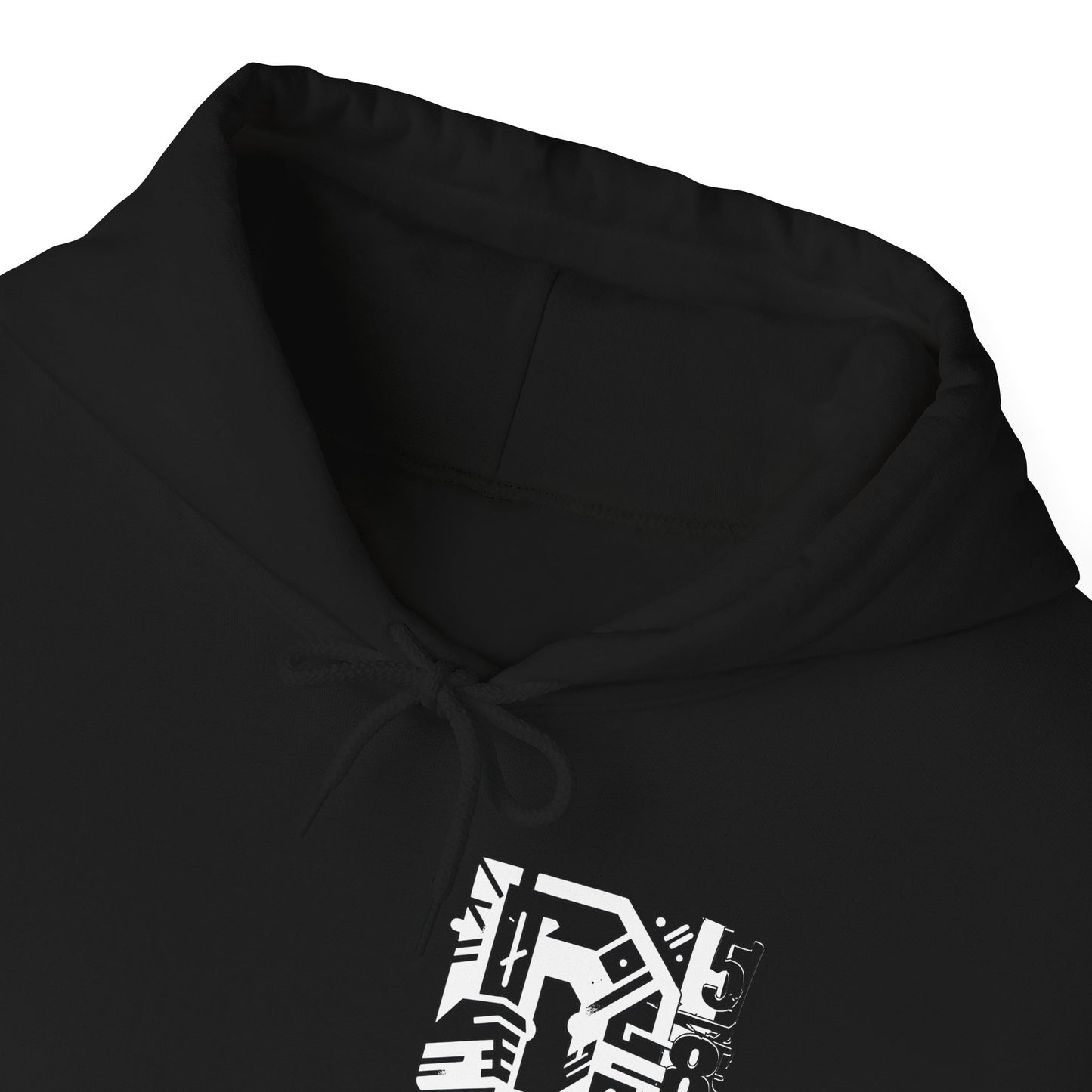 D-586 (White Print) Graphic Hoodie - Unisex Heavy Blend™