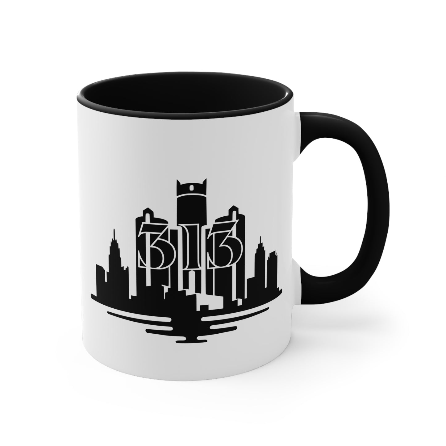 Detroit Skyline 313 - Colorful Accent 11oz Mug