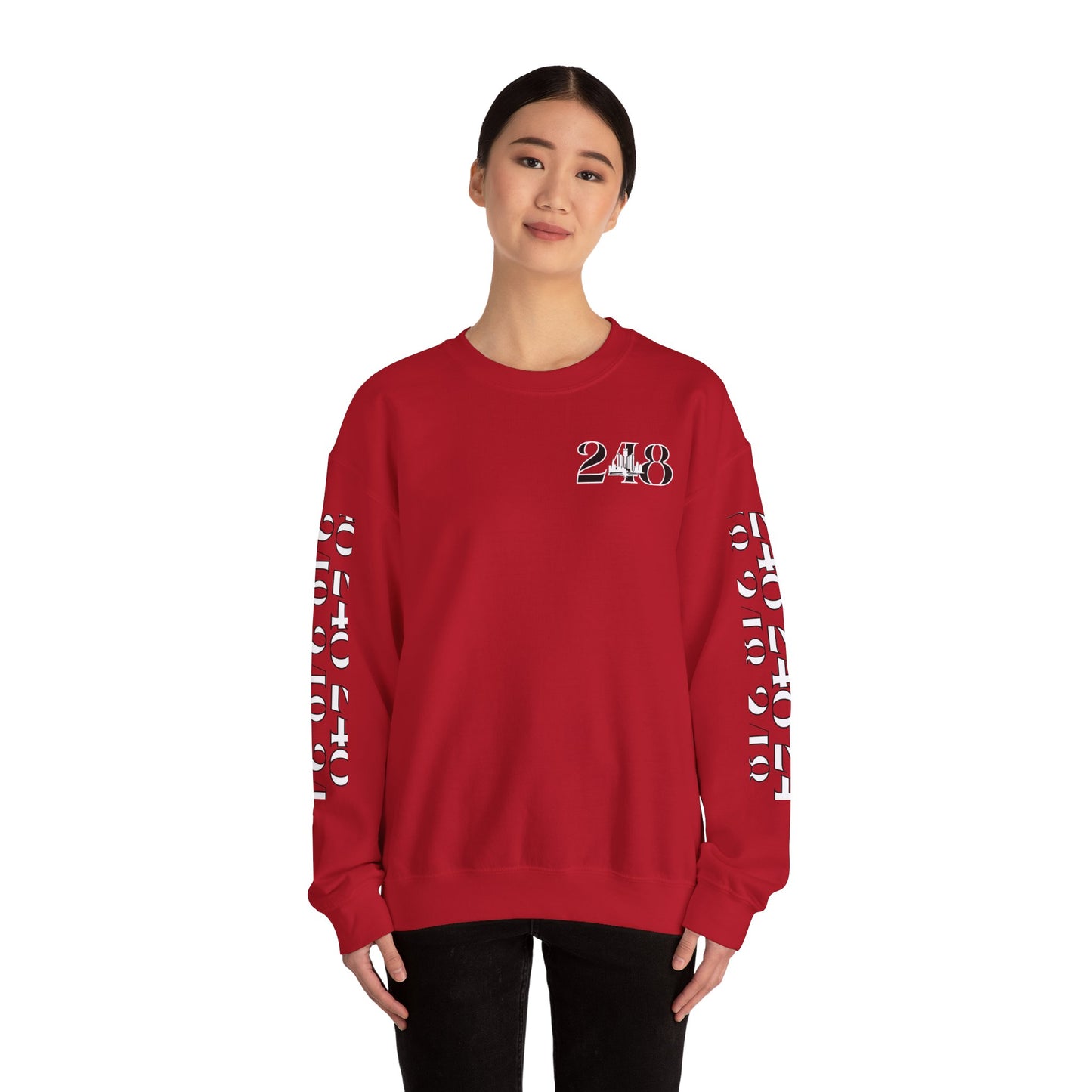 248 Skyline w Mi.Art White Logo Sweatshirt - Unisex Crewneck