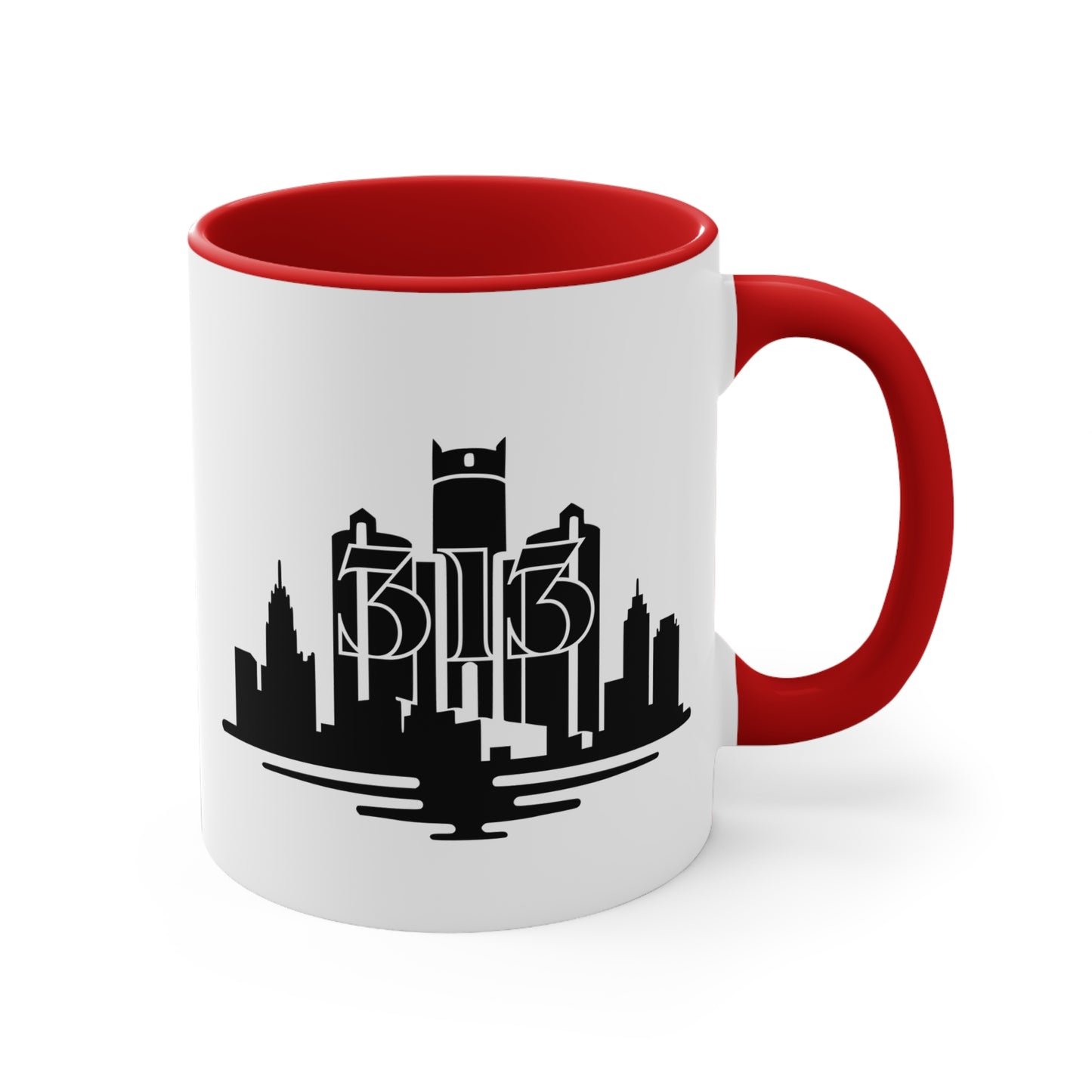 Detroit Skyline 313 - Colorful Accent 11oz Mug