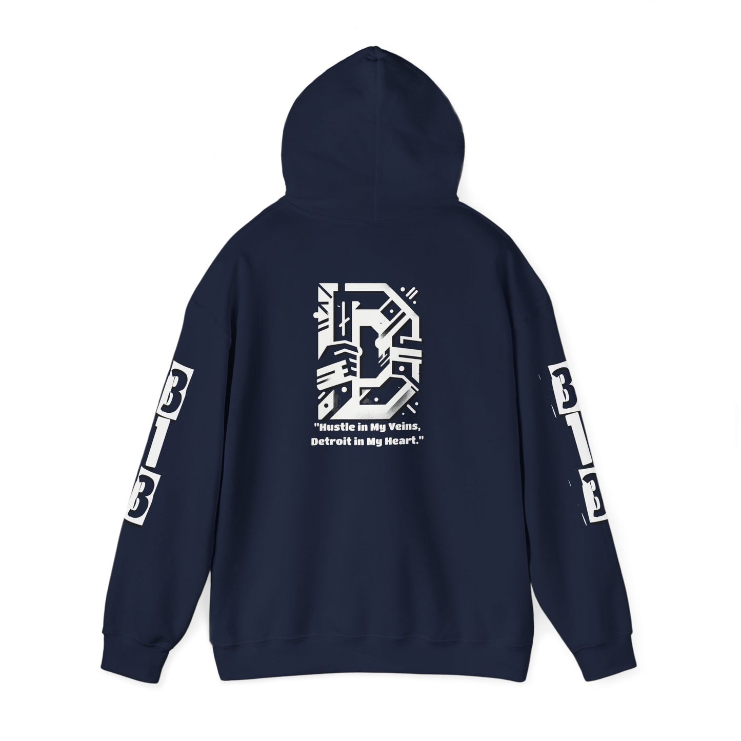 D-313 Graphic Hoodie (White Print) - Unisex Heavy Blend™