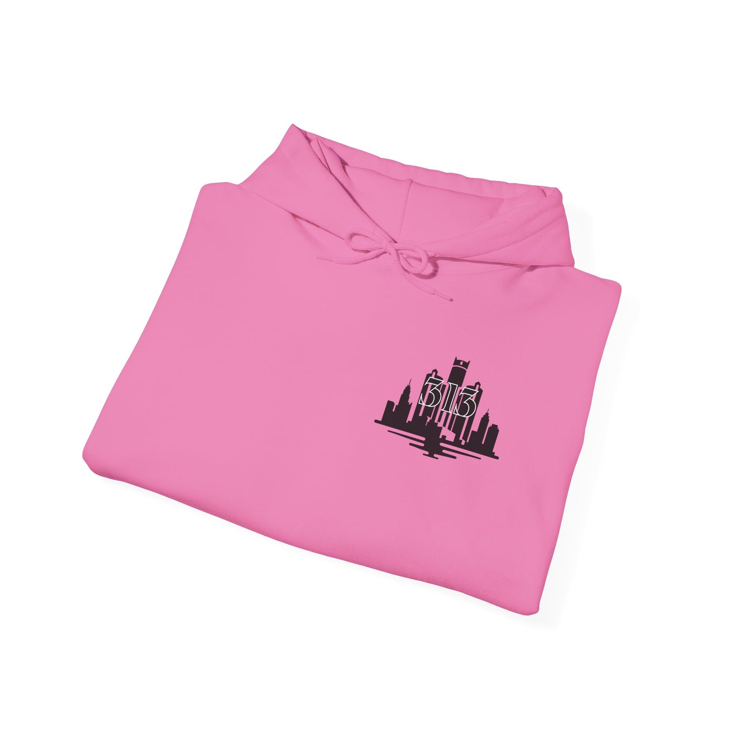 Detroit Skyline 313 w Mi. Art Hoodie Sweatshirt