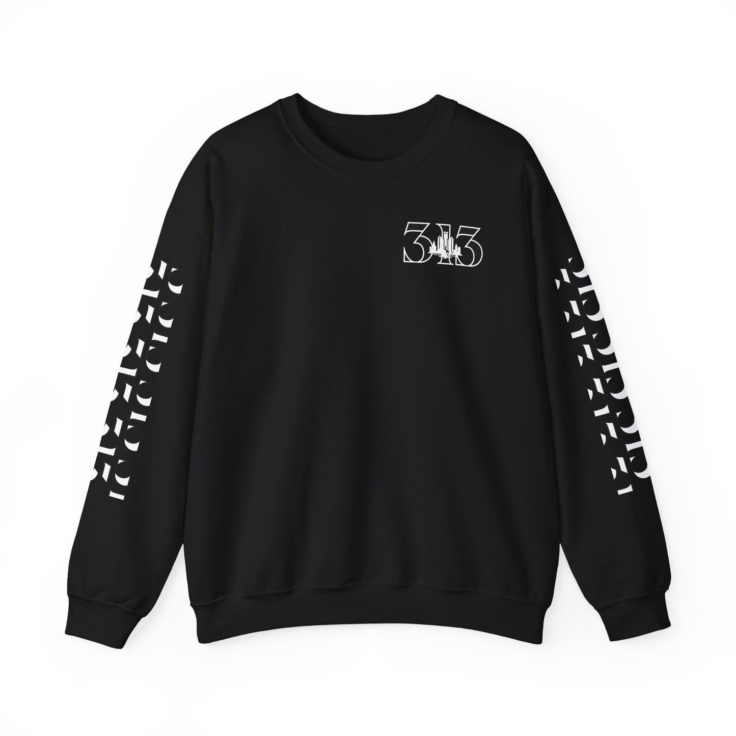 313 Skyline w Mi.Art White Logo Sweatshirt - Unisex Crewneck