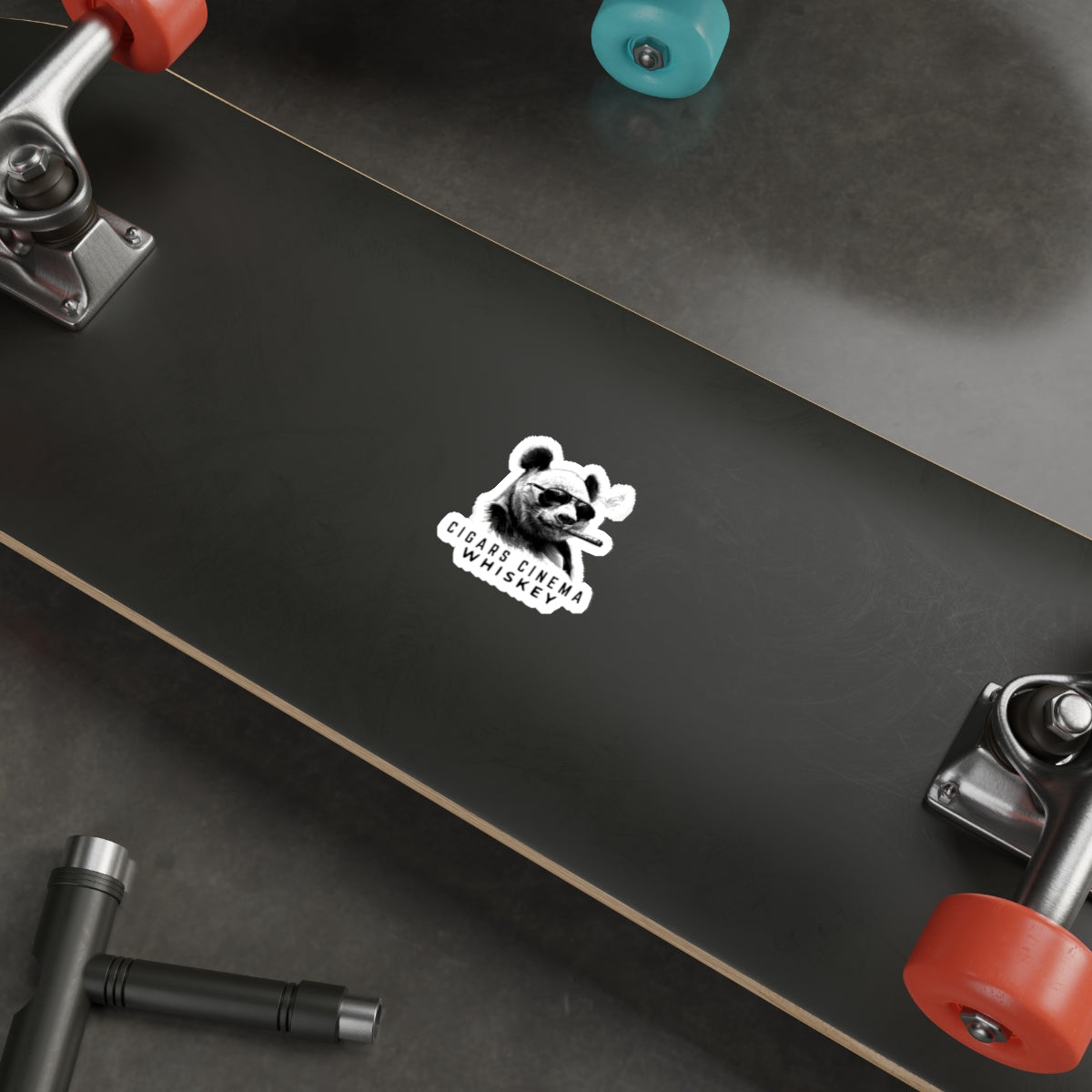Chill Panda Whiskey Stickers, Fun Die-Cut Stickers for Cigar Lovers, Laptop Decals, Unique Gifts for Whiskey Drinkers