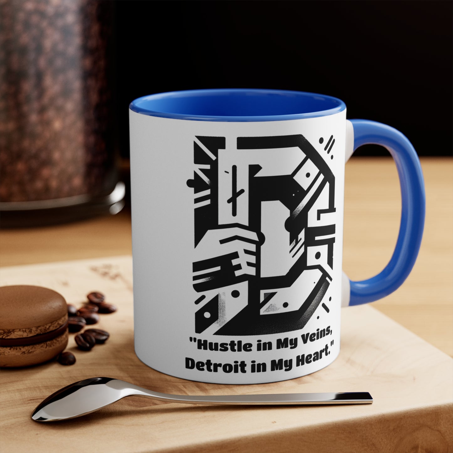 D-313 ".....Detroit in my heart" - Colorful Accent 11oz Mug