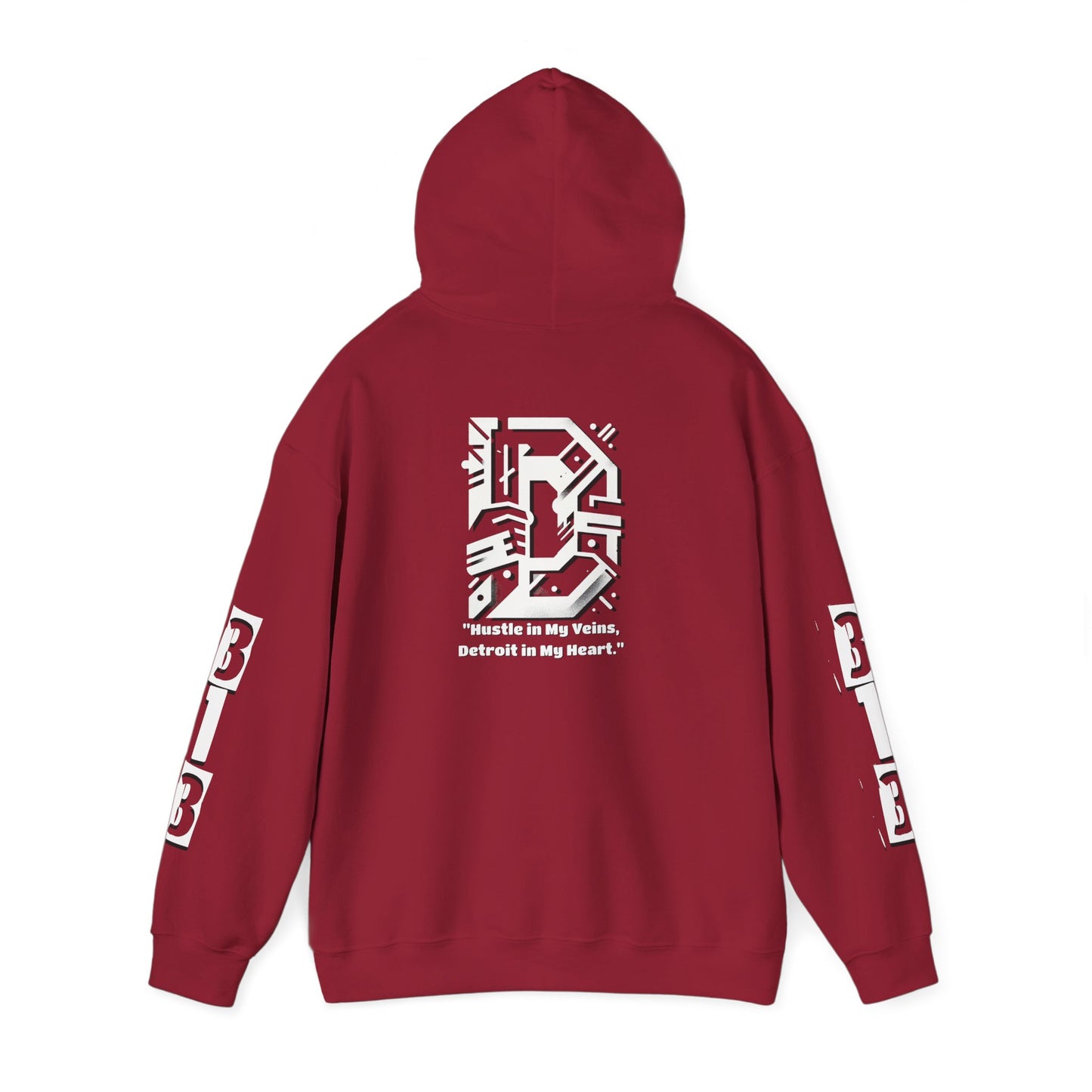 D-Hard 313 Detroit Hustle Hoodie (White Print)