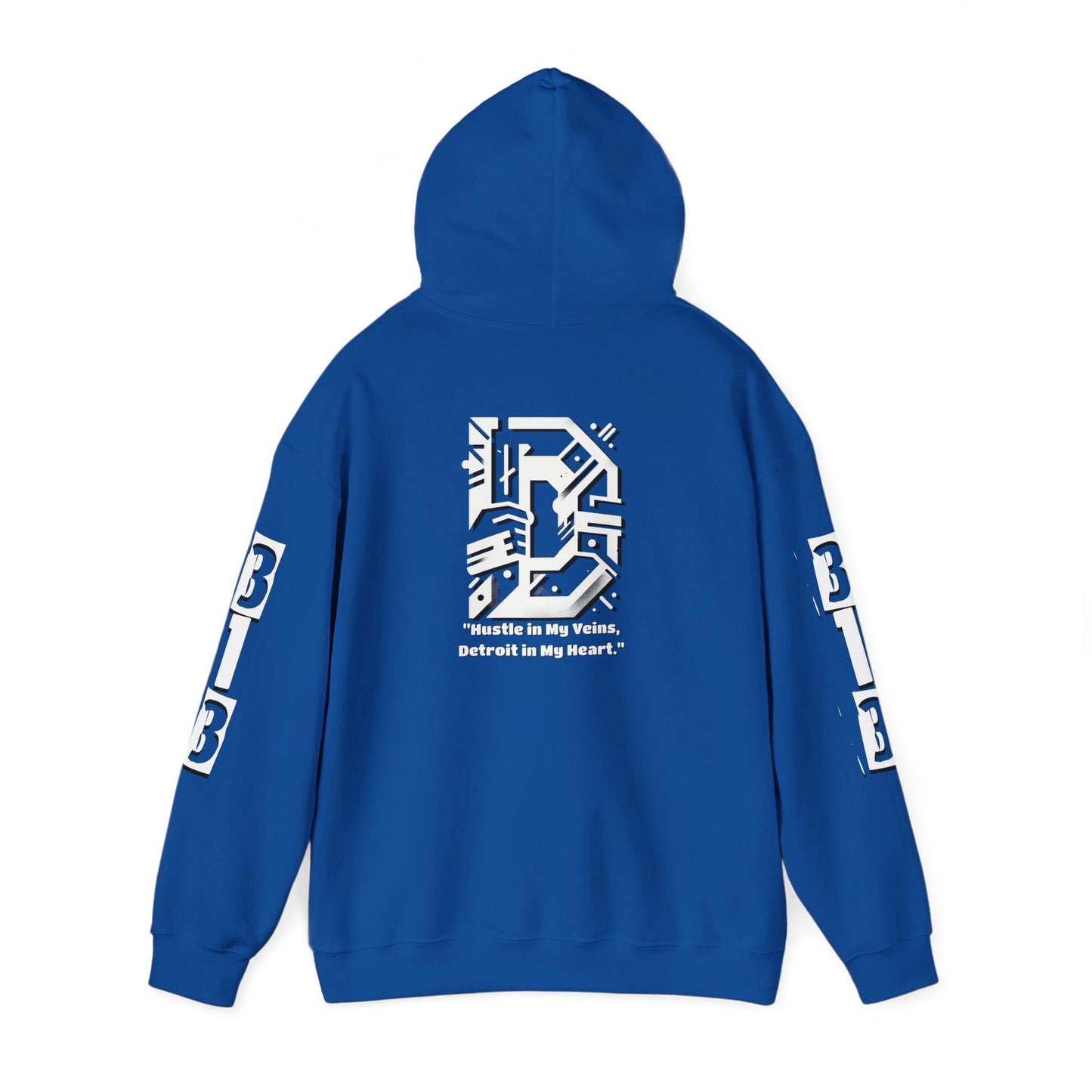 D-313 Graphic Hoodie (White Print) - Unisex Heavy Blend™