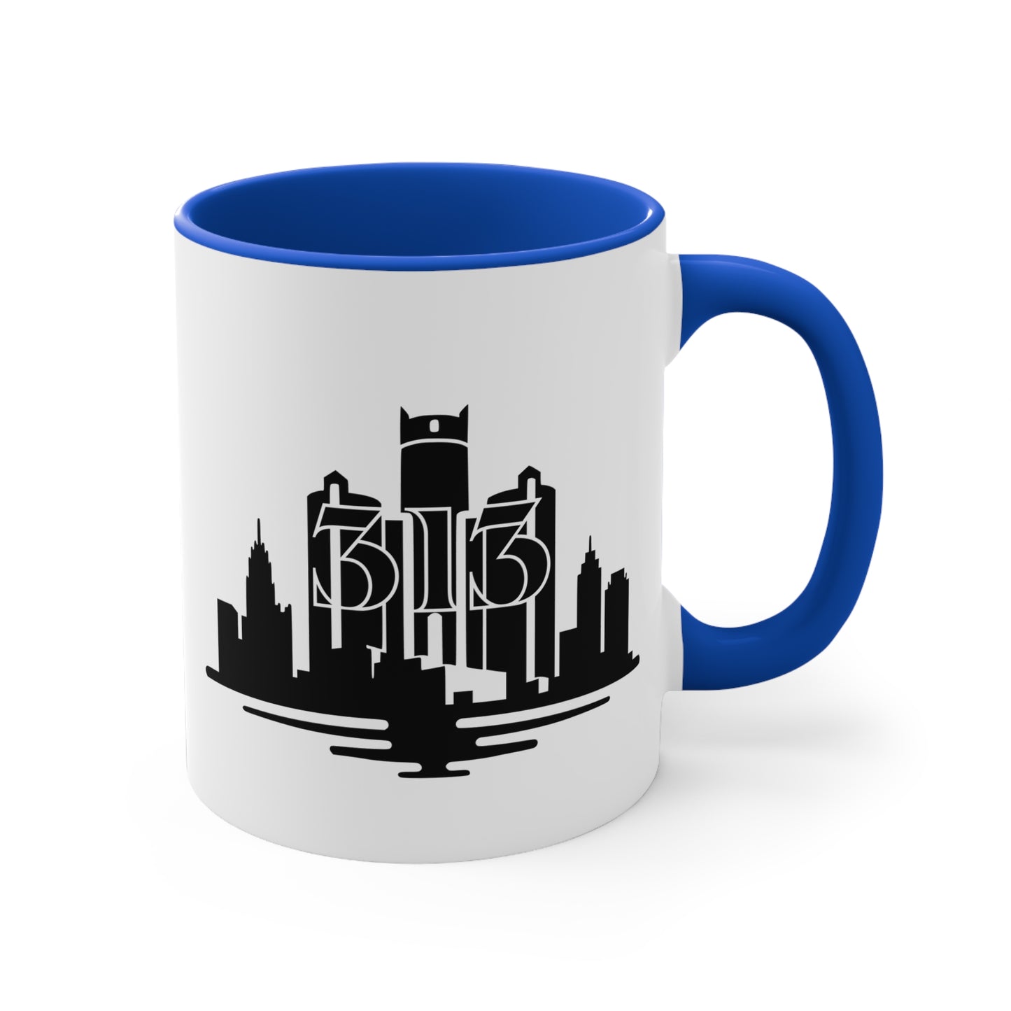 Detroit Skyline 313 - Colorful Accent 11oz Mug