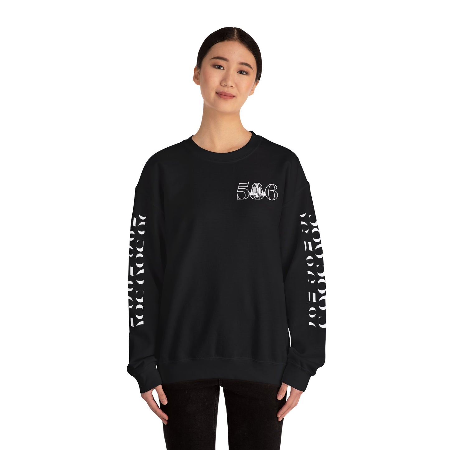 586 Skyline w Mi.Art White Logo Sweatshirt - Unisex Crewneck