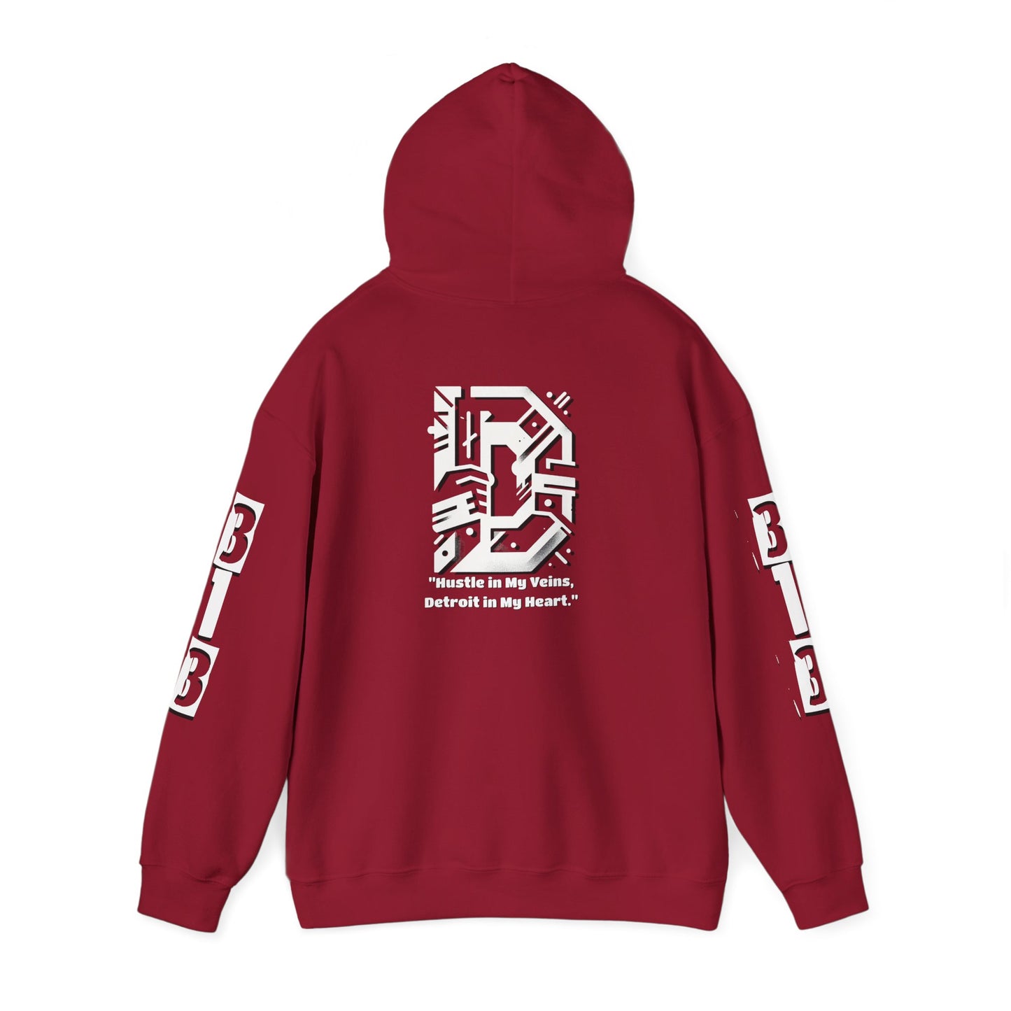 D-313 Graphic Hoodie (White Print) - Unisex Heavy Blend™
