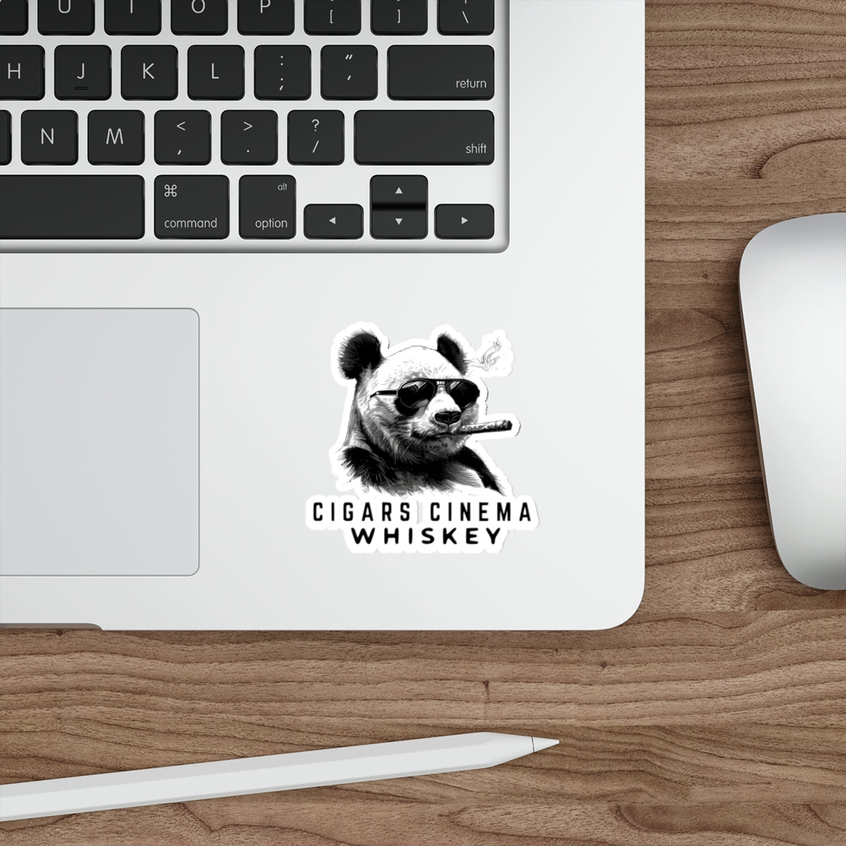 Chill Panda Whiskey Stickers, Fun Die-Cut Stickers for Cigar Lovers, Laptop Decals, Unique Gifts for Whiskey Drinkers