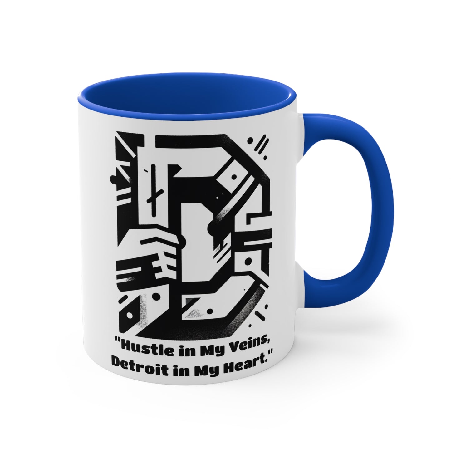 D-313 ".....Detroit in my heart" - Colorful Accent 11oz Mug