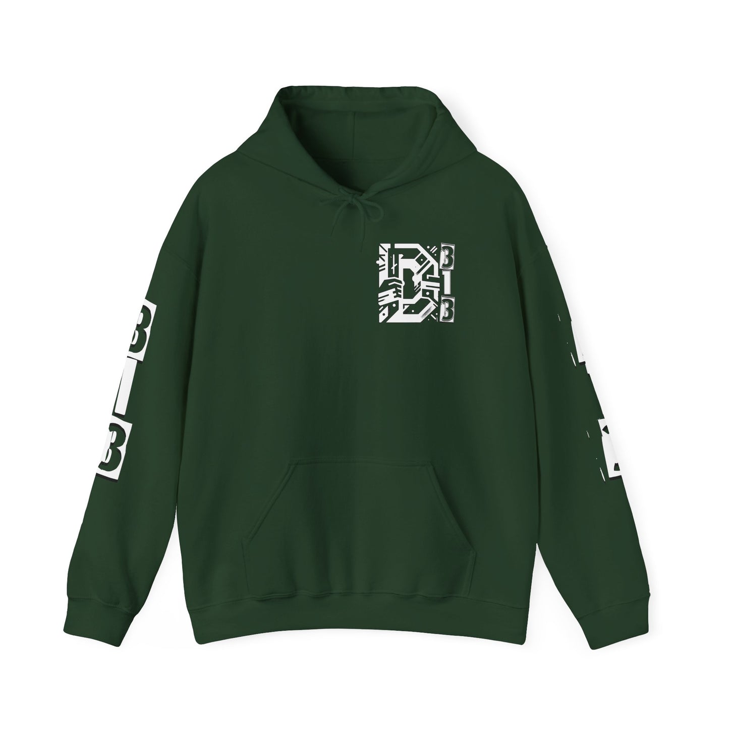 D-313 Graphic Hoodie (White Print) - Unisex Heavy Blend™