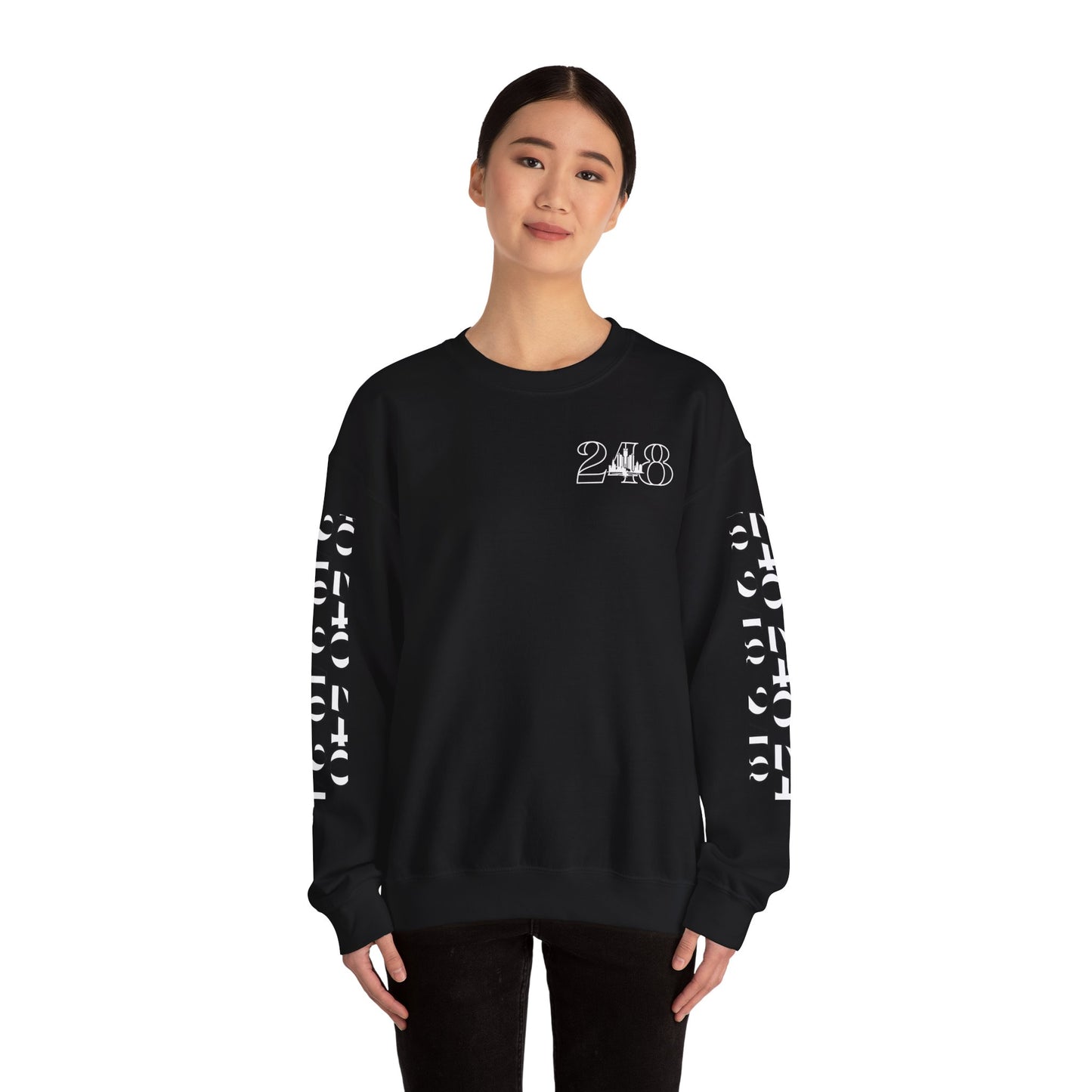 248 Skyline w Mi.Art White Logo Sweatshirt - Unisex Crewneck