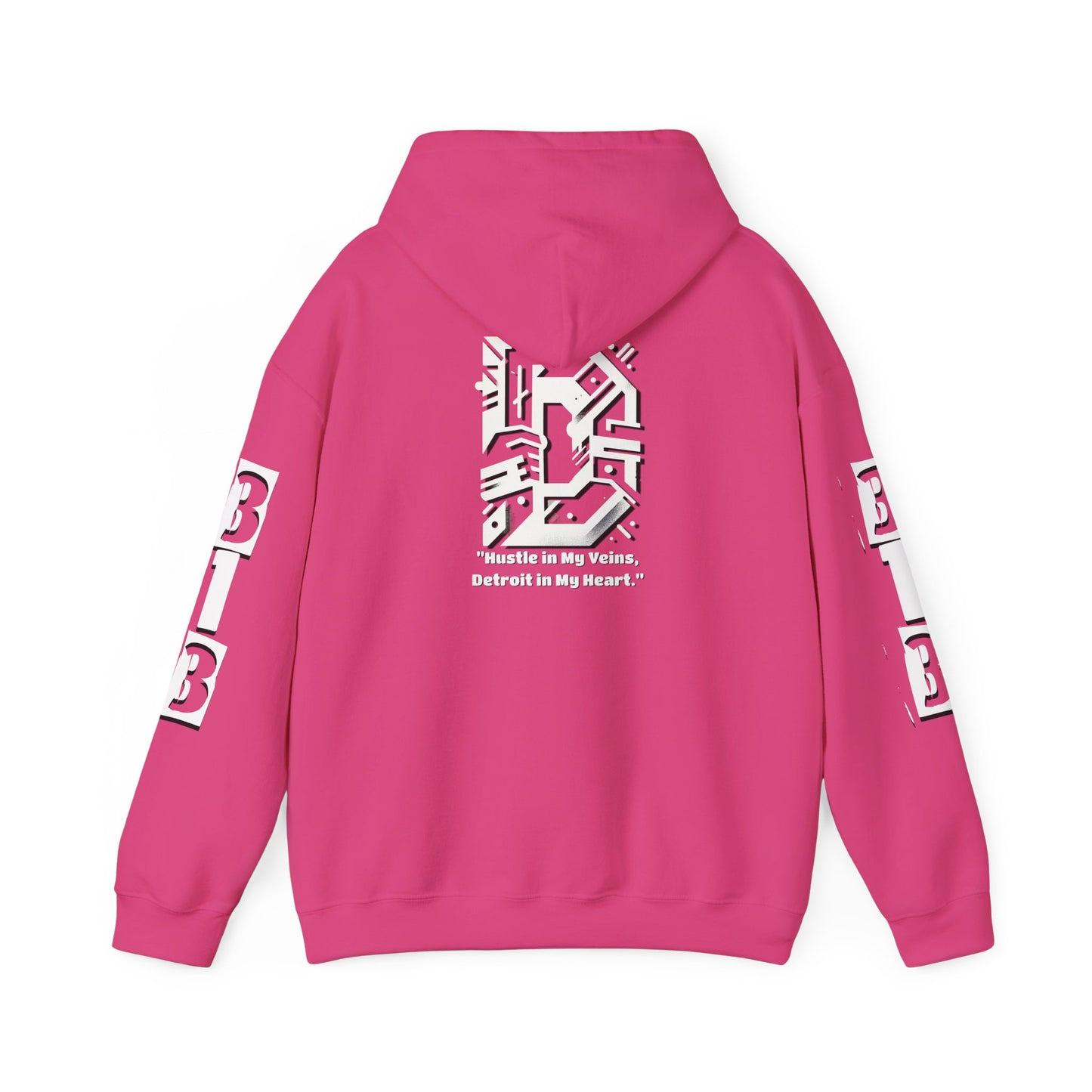 D-313 Graphic Hoodie (White Print) - Unisex Heavy Blend™