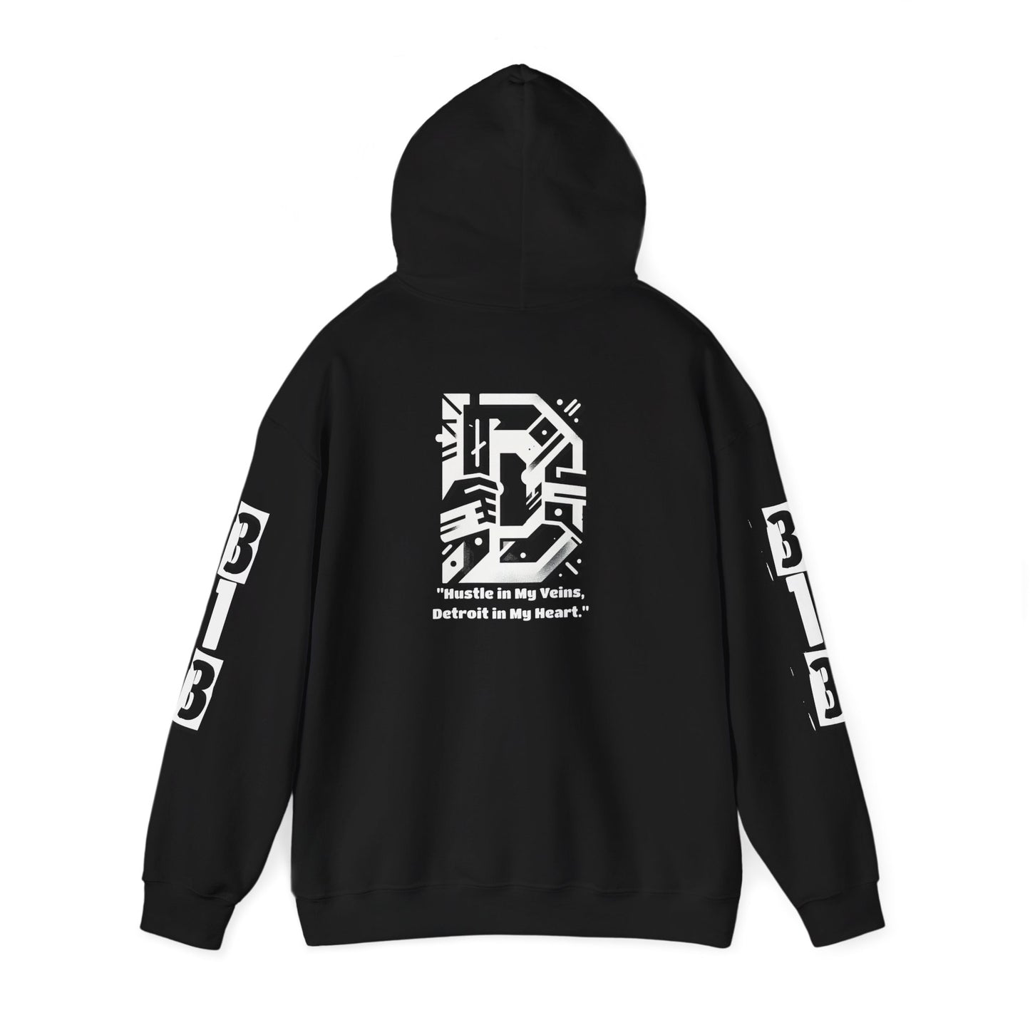 D-313 Graphic Hoodie (White Print) - Unisex Heavy Blend™