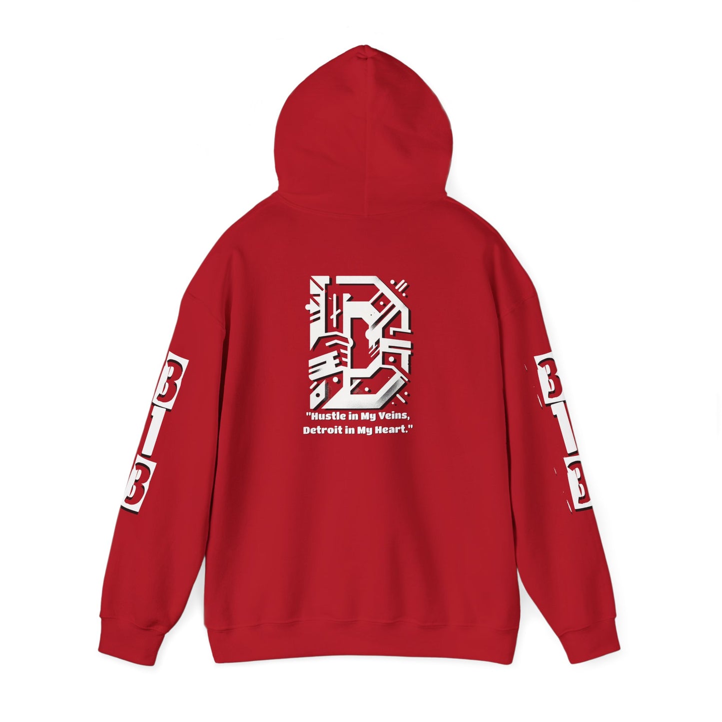 D-313 Graphic Hoodie (White Print) - Unisex Heavy Blend™