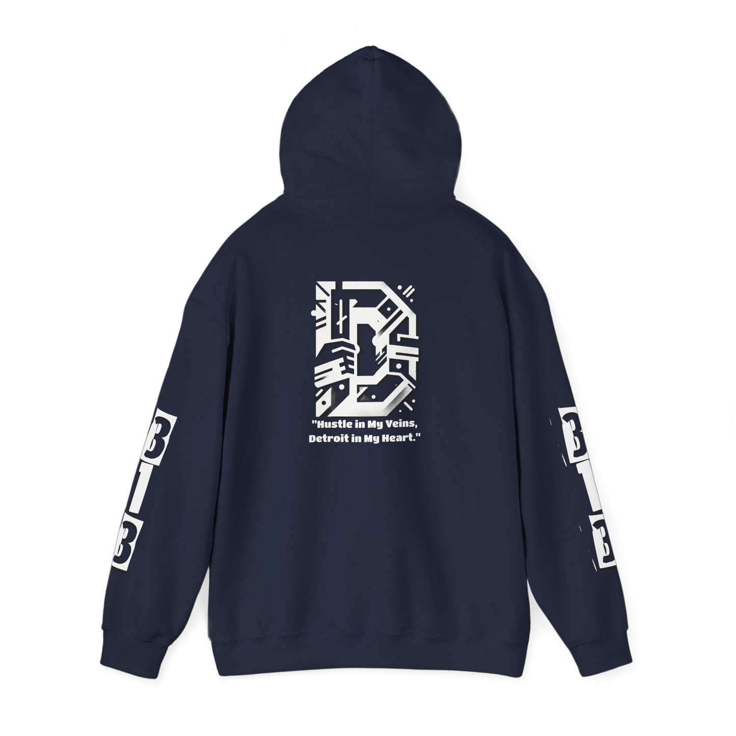 D-Hard 313 Detroit Hustle Hoodie (White Print)