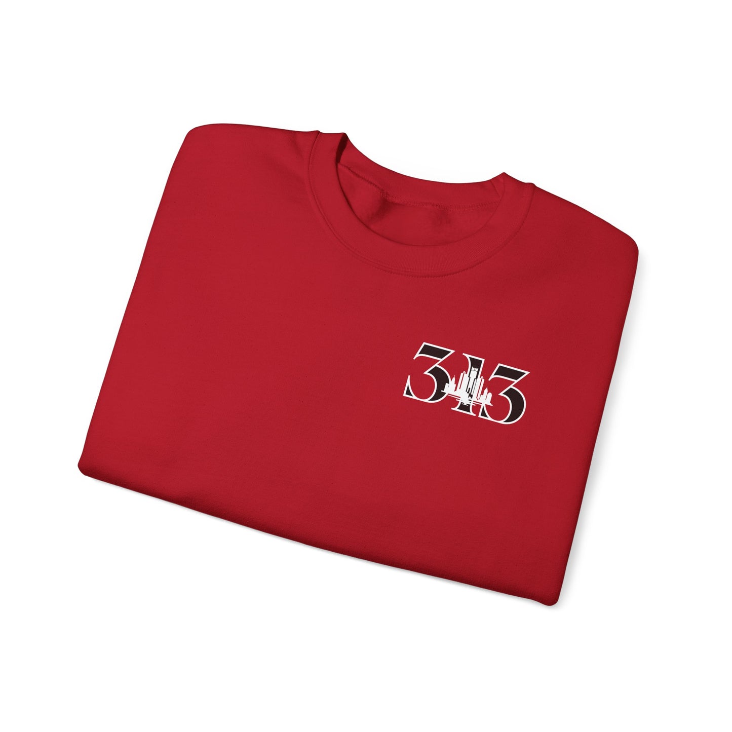 313 Skyline w Mi.Art White Logo Sweatshirt - Unisex Crewneck