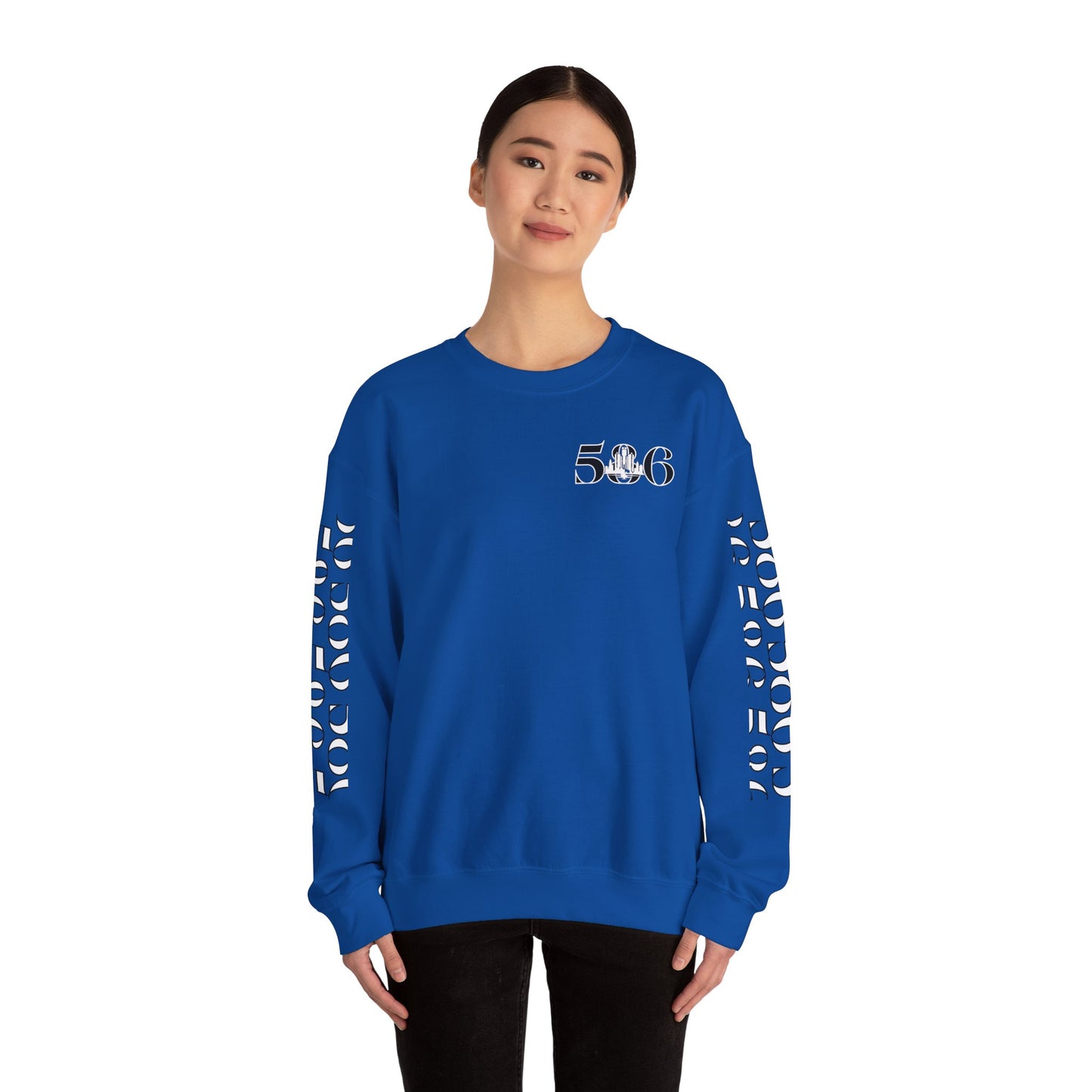 586 Skyline w Mi.Art White Logo Sweatshirt - Unisex Crewneck