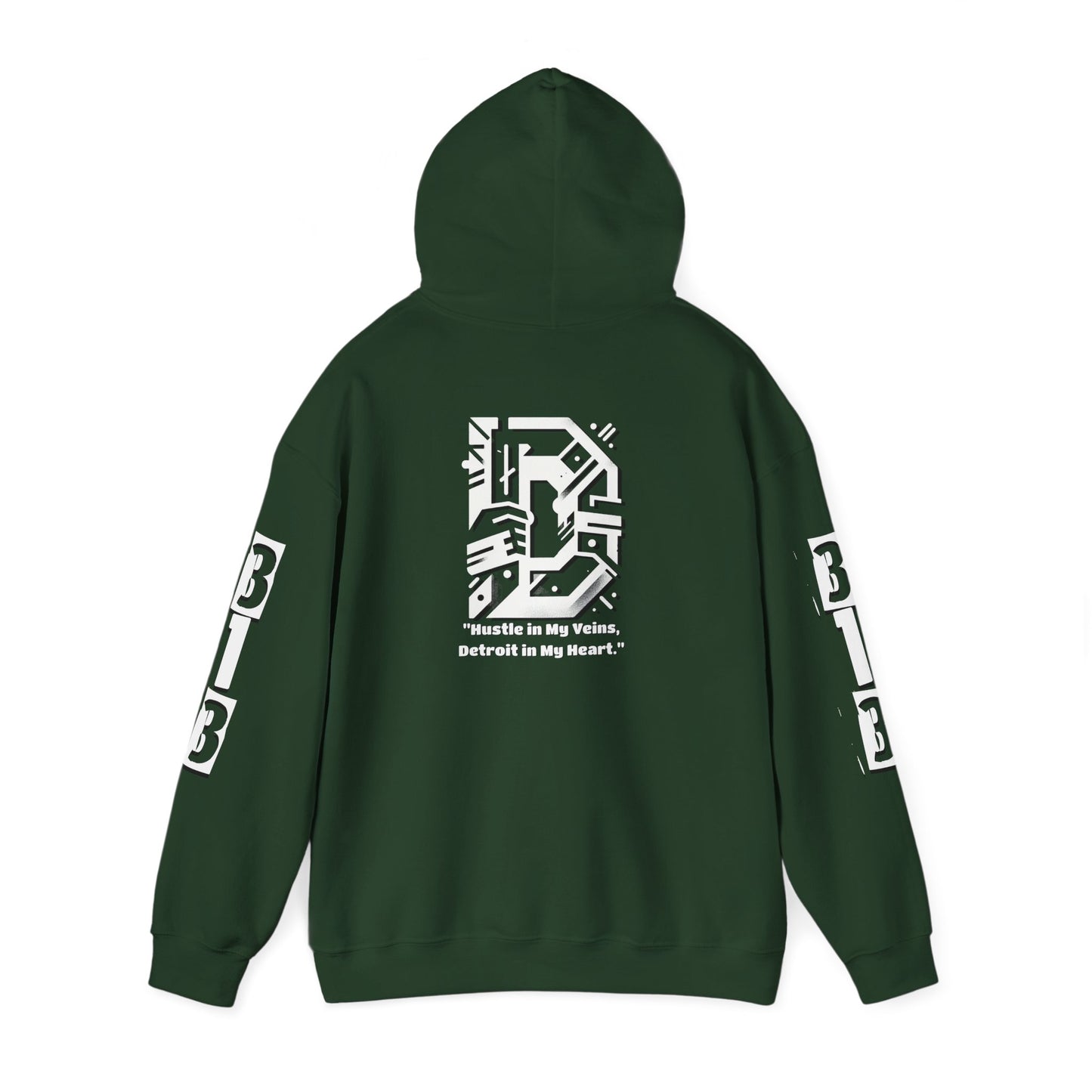 D-313 Graphic Hoodie (White Print) - Unisex Heavy Blend™